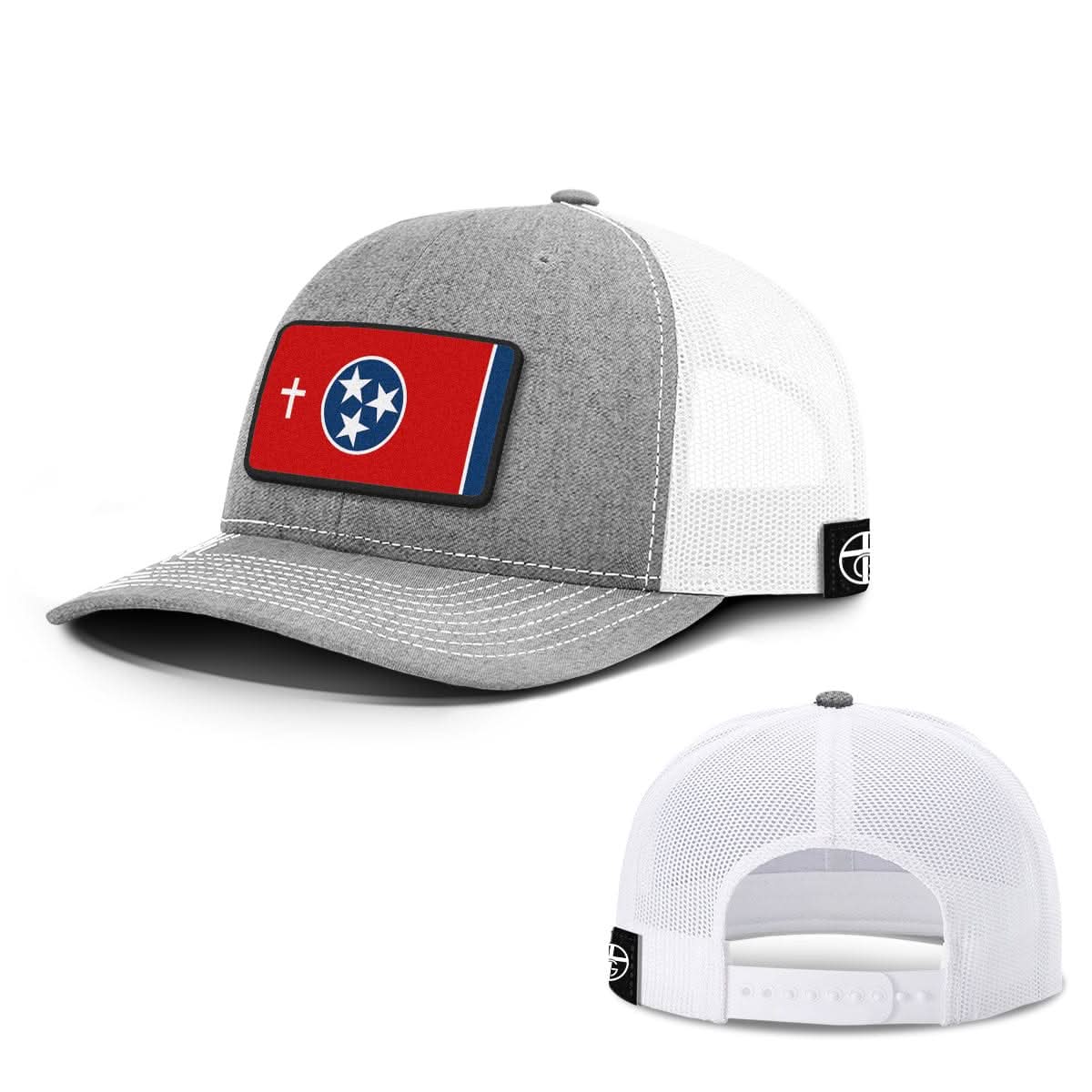 Our True God Hat Snapback / Heather and White / One Size Tennessee is God's Country Patch Hats