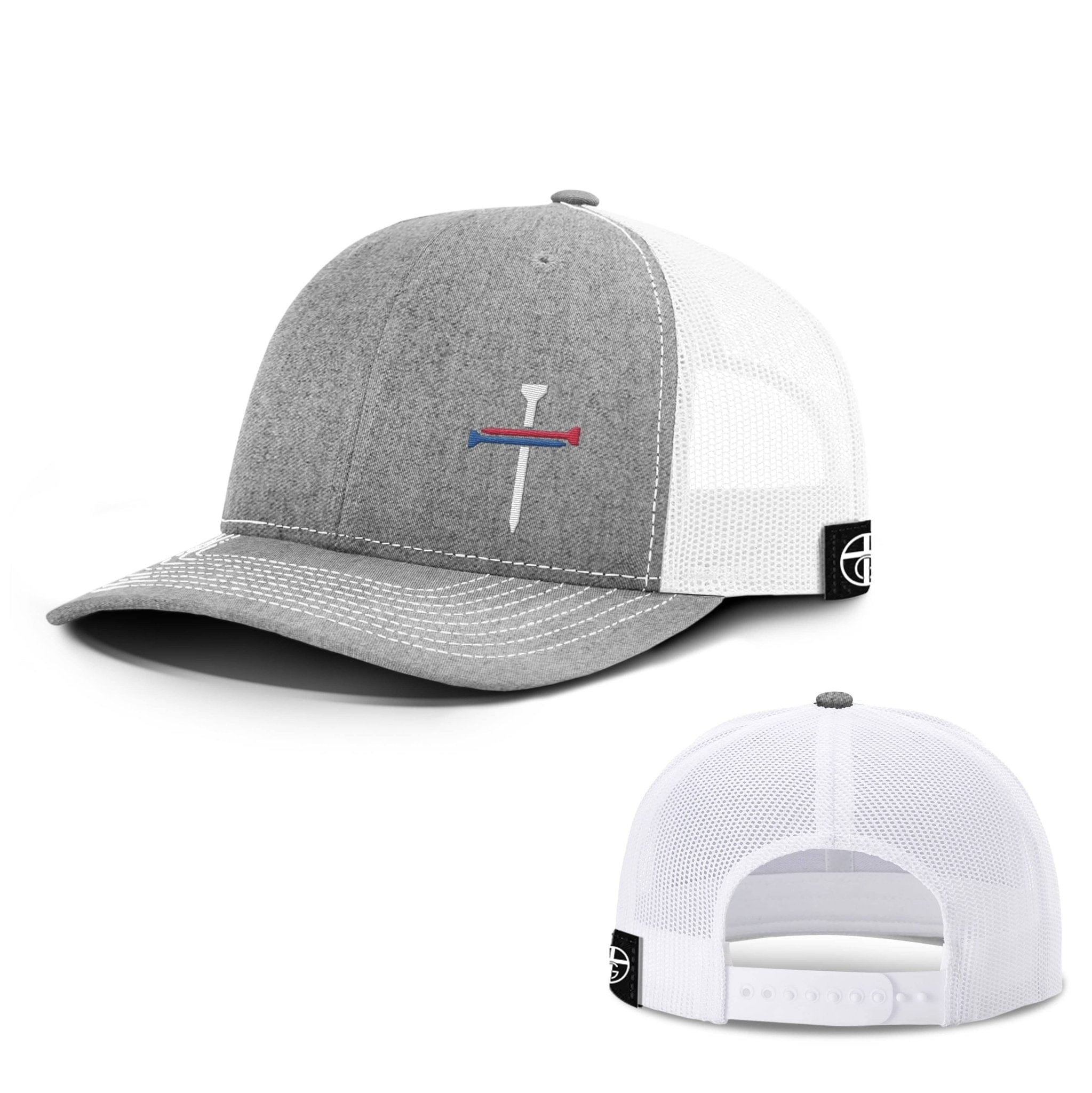 Our True God Hat Snapback / Heather and White / One Size USA Nail Cross Lower Left Hats