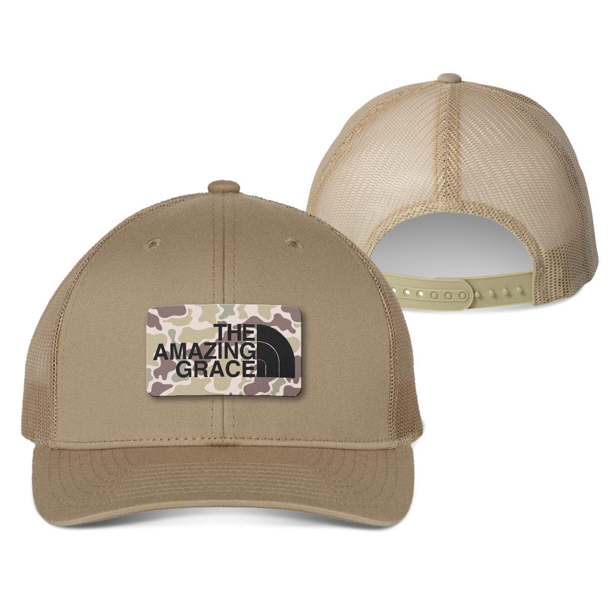 Our True God Hat Snapback / Khaki / One Size The Amazing Grace Duck Camo Patch Fall Collection Hats