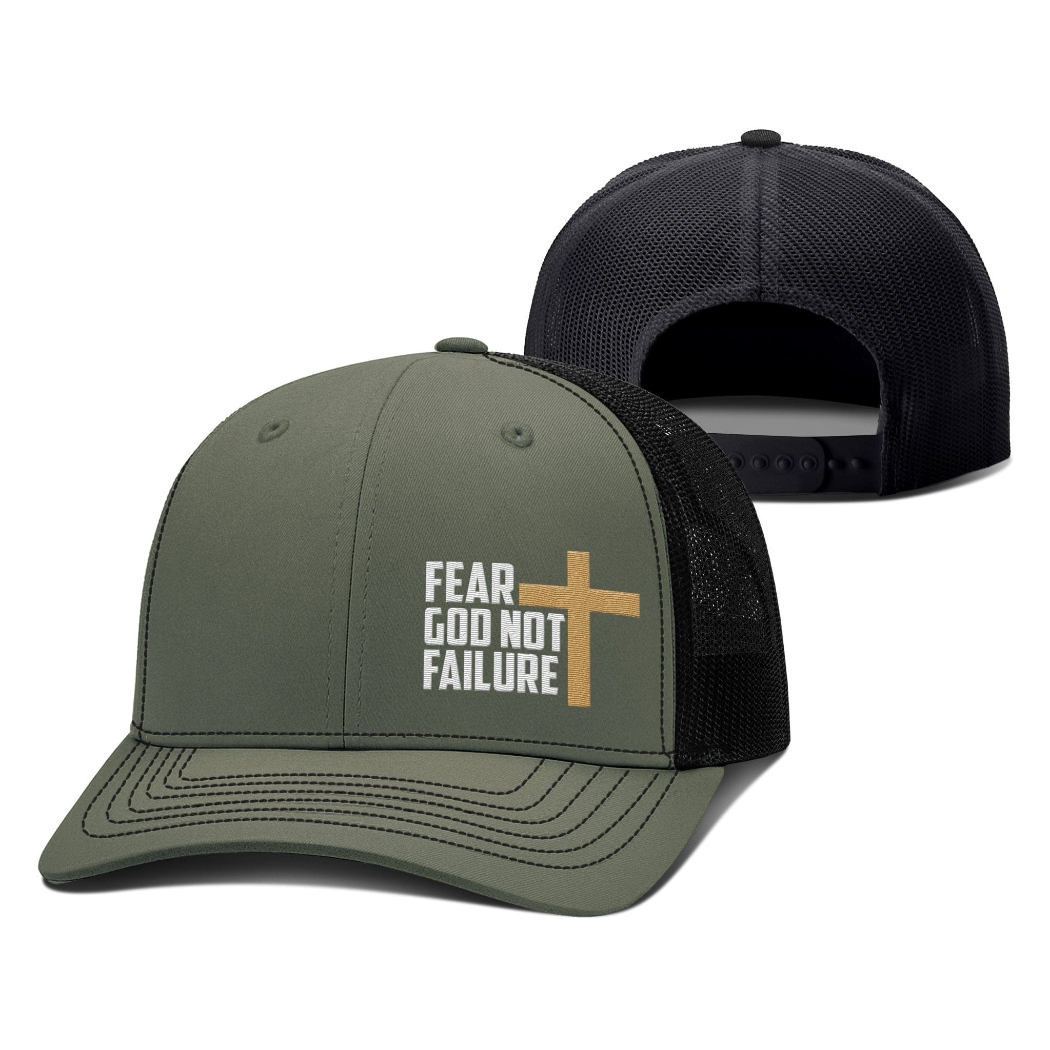 Our True God Hat Snapback / Loden and Black / One Size Fear God Not Failure Richardson Hats
