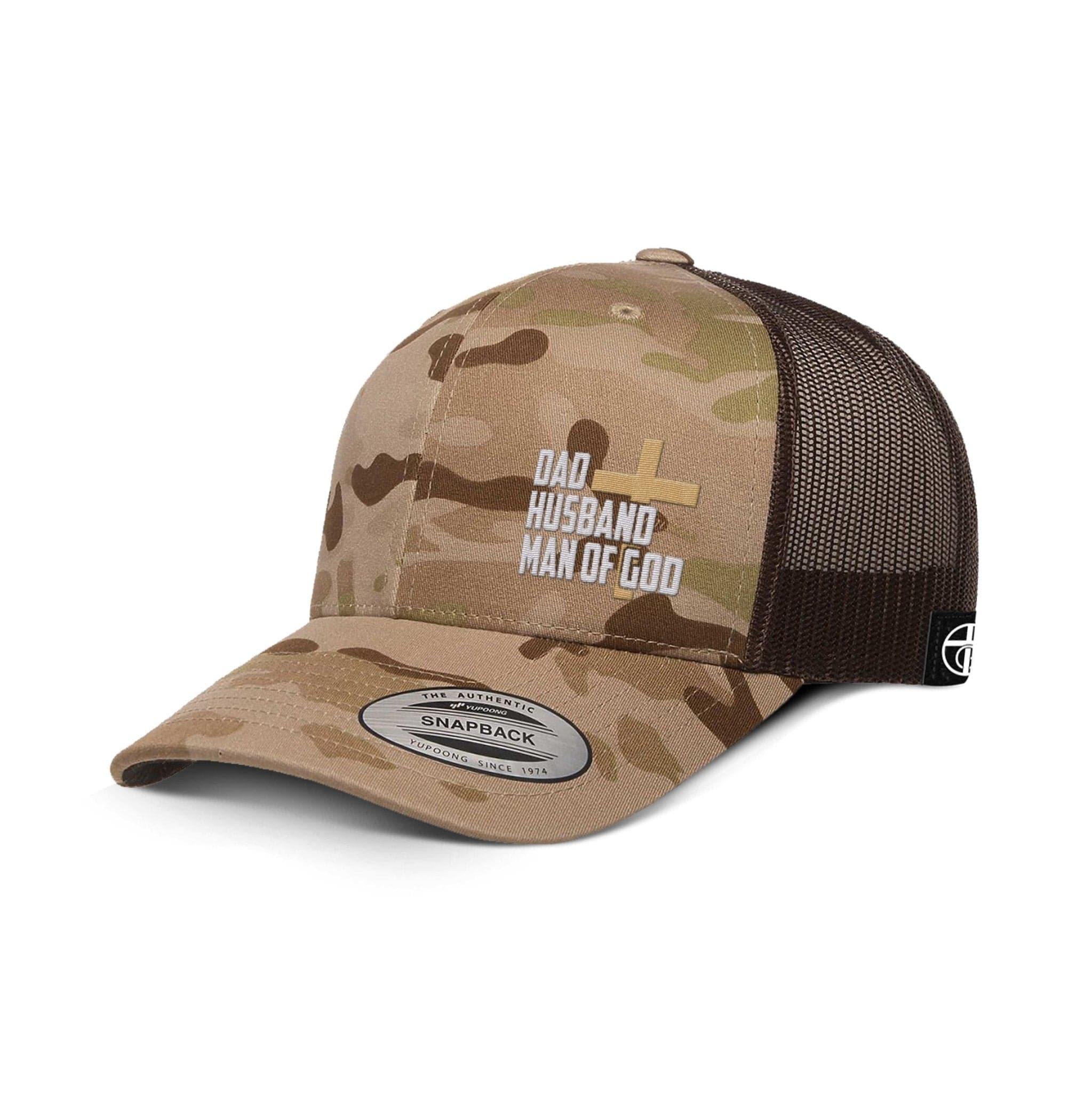 Our True God Hat Snapback / Multicam arid and Brown / One Size Dad, Husband, Man of God Camo Hats