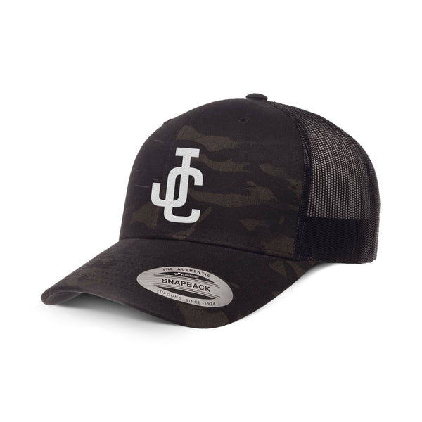 JC Camo Hat, Snapback in Multicam Black and Black