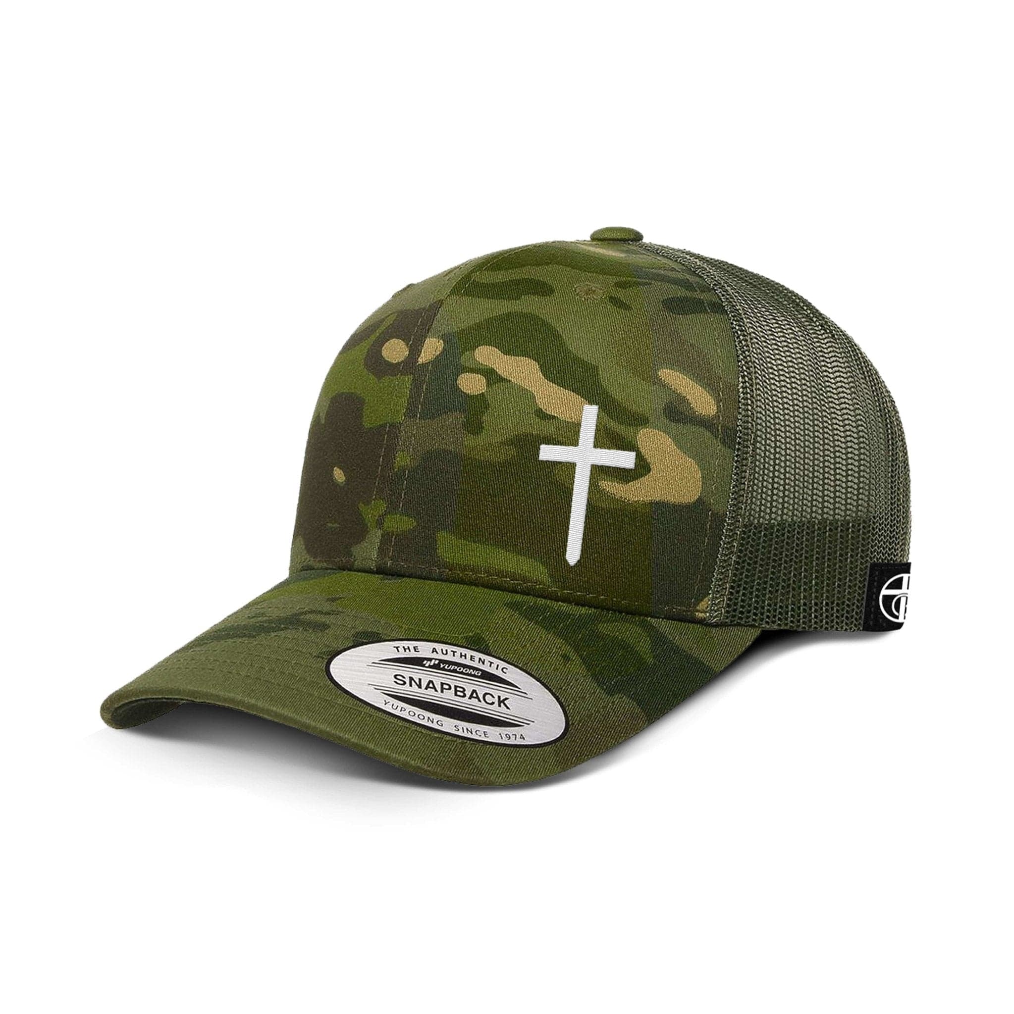 Our True God Hat Snapback / Multicam tropic and Green / One Size Cross Lower Left Camo Hats