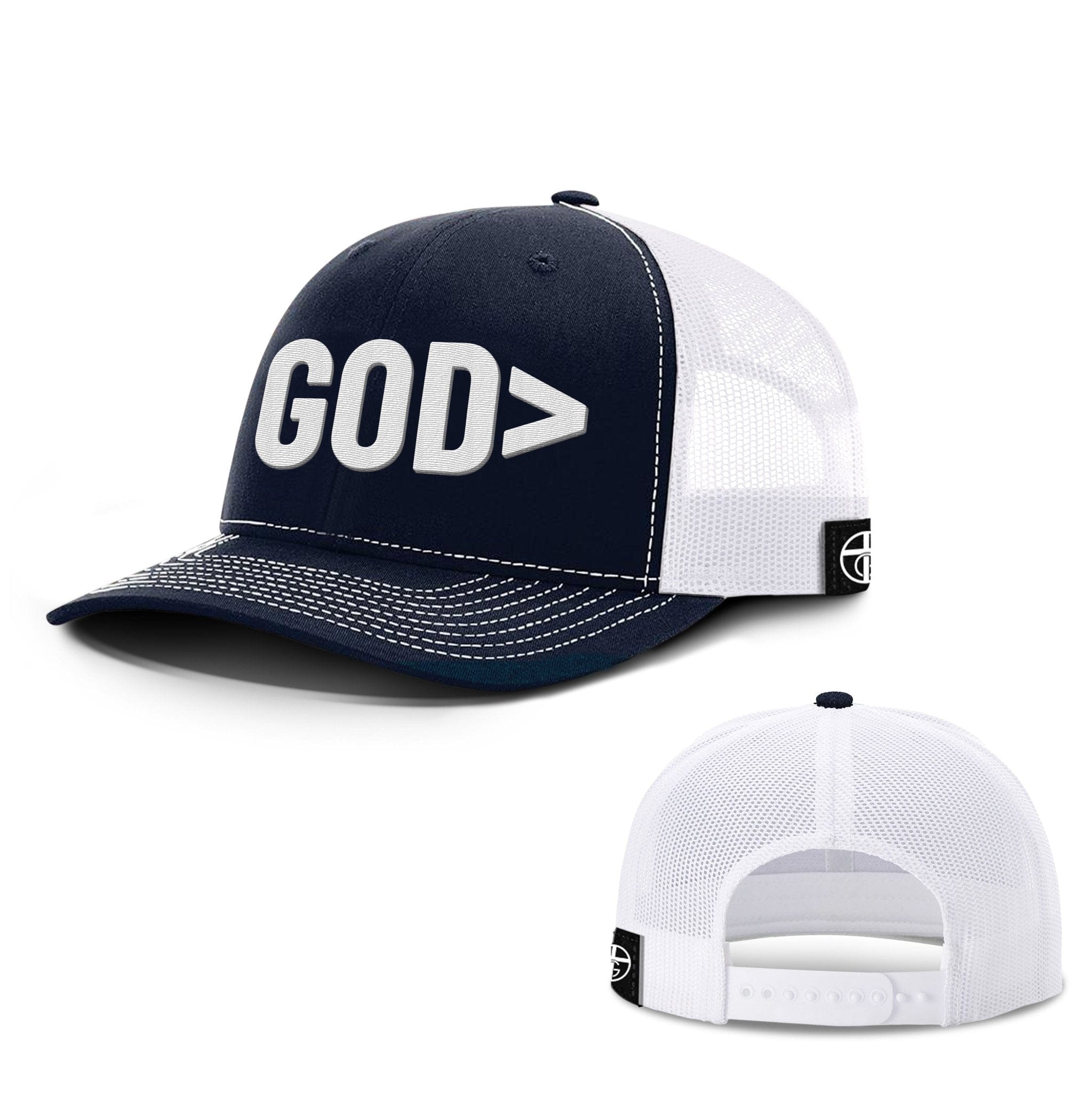 Our True God Hat Snapback / Navy and White / One Size God is Greater Hats