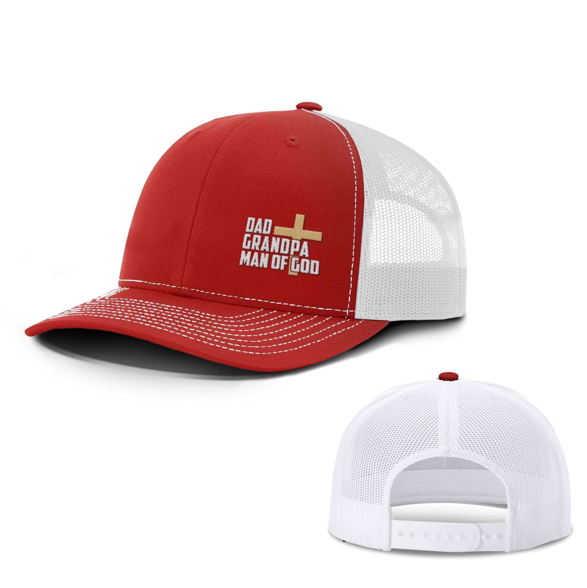 Our True God Hat Snapback / Red And White / One Size Dad, Grandpa, Man of God Hats
