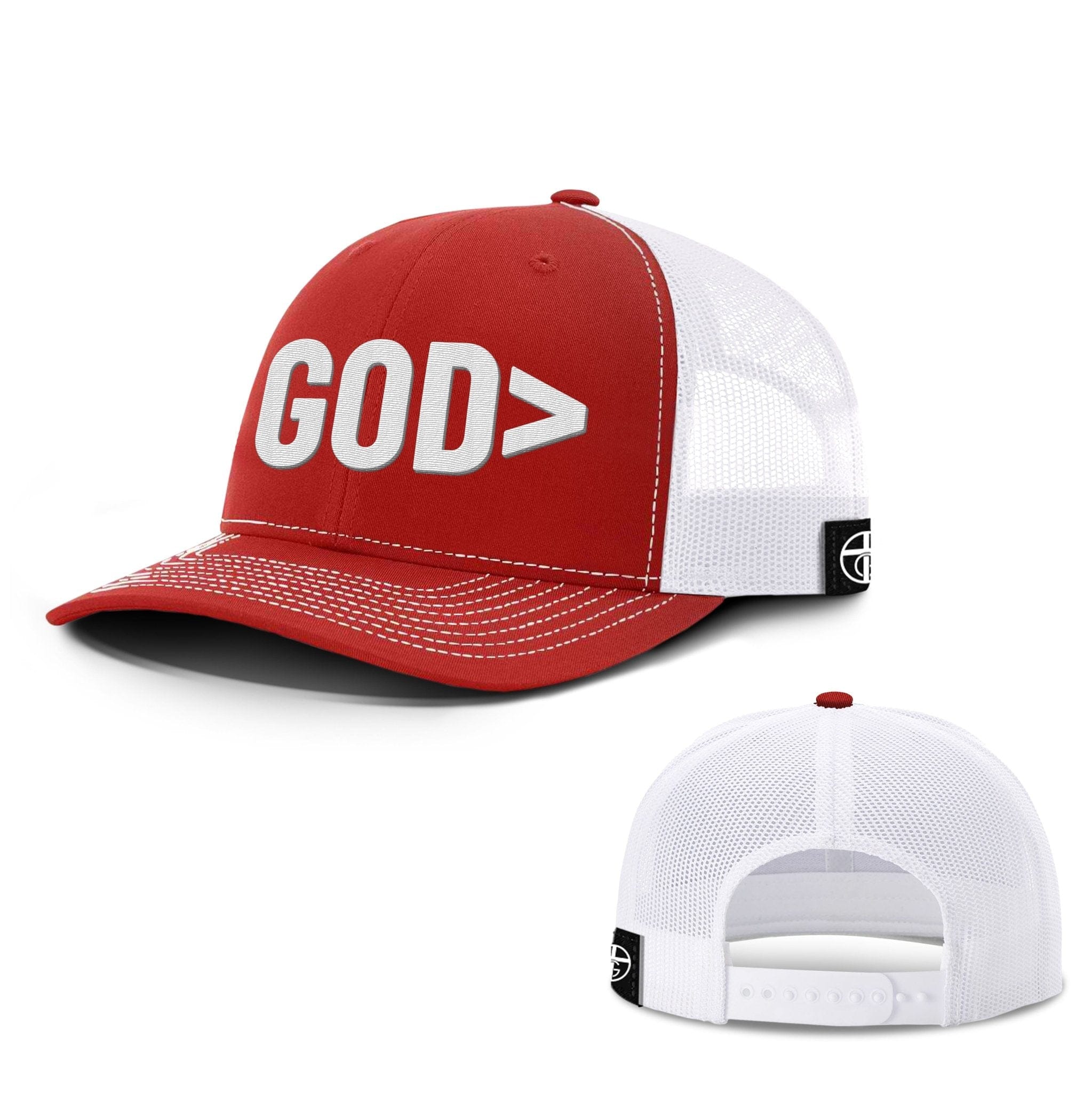 Our True God Hat Snapback / Red And White / One Size God is Greater Hats