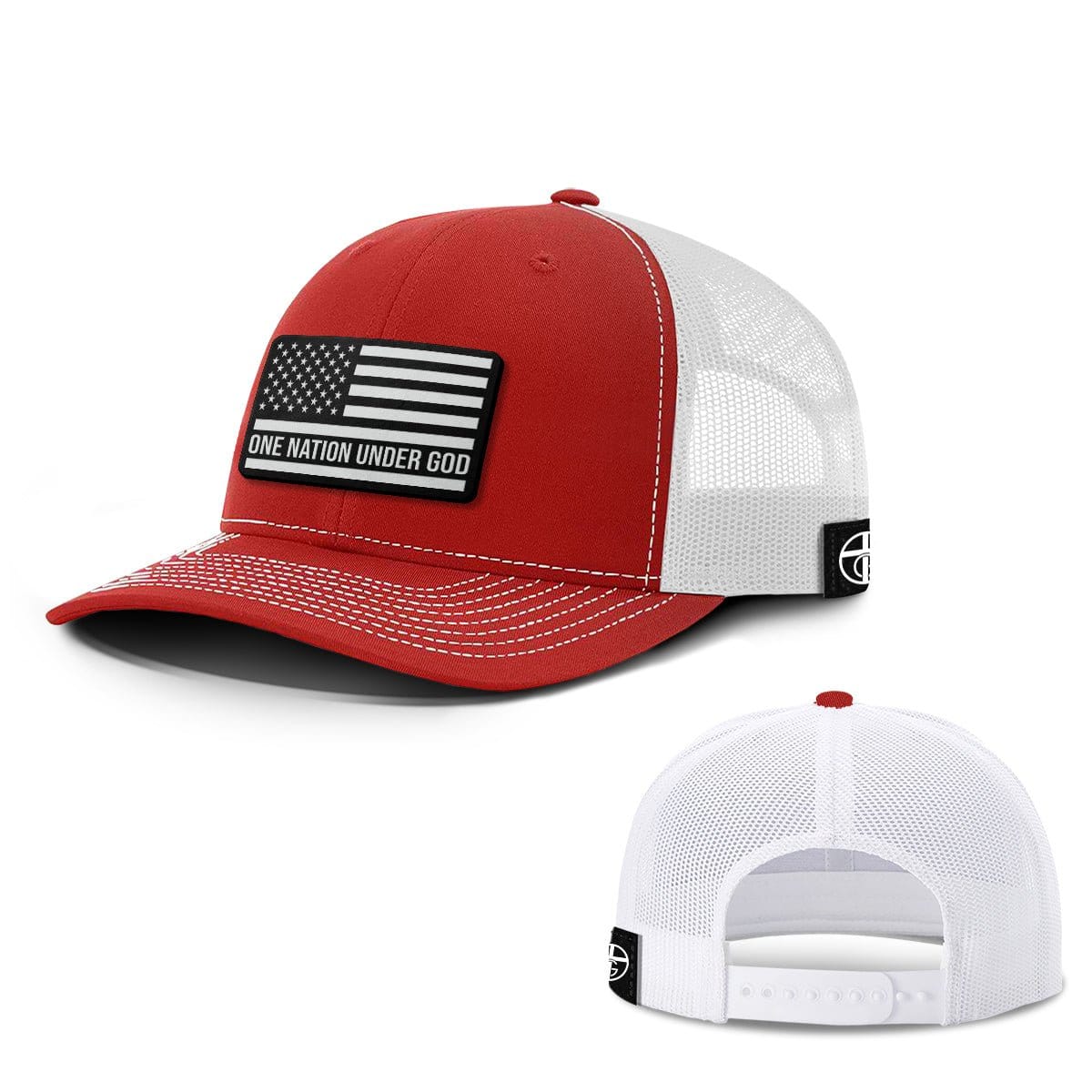 Our True God Hat Snapback / Red And White / One Size One Nation Under God DBD Patch Hats