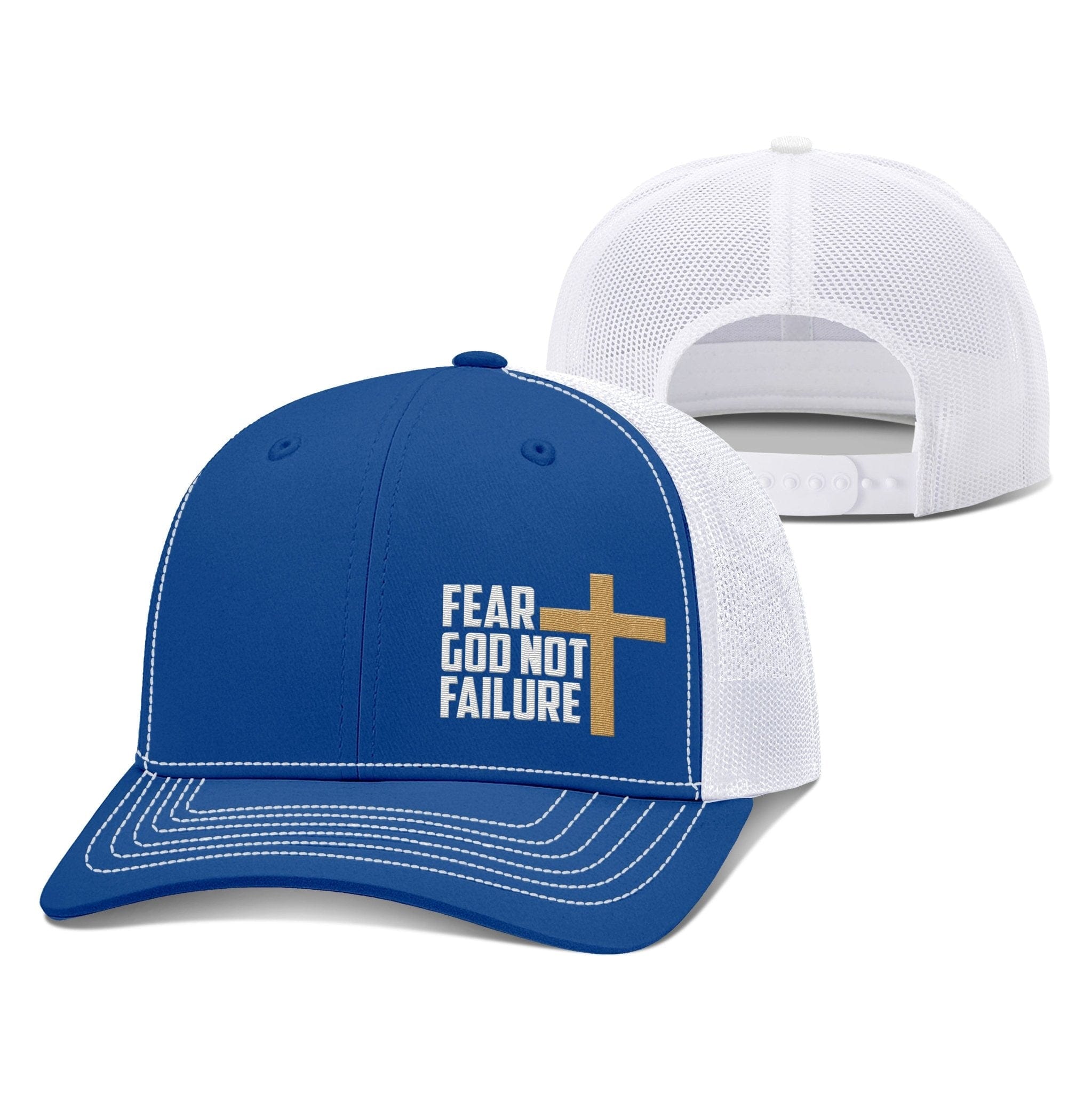 Our True God Hat Snapback / Royal Blue and White / One Size Fear God Not Failure Richardson Hats
