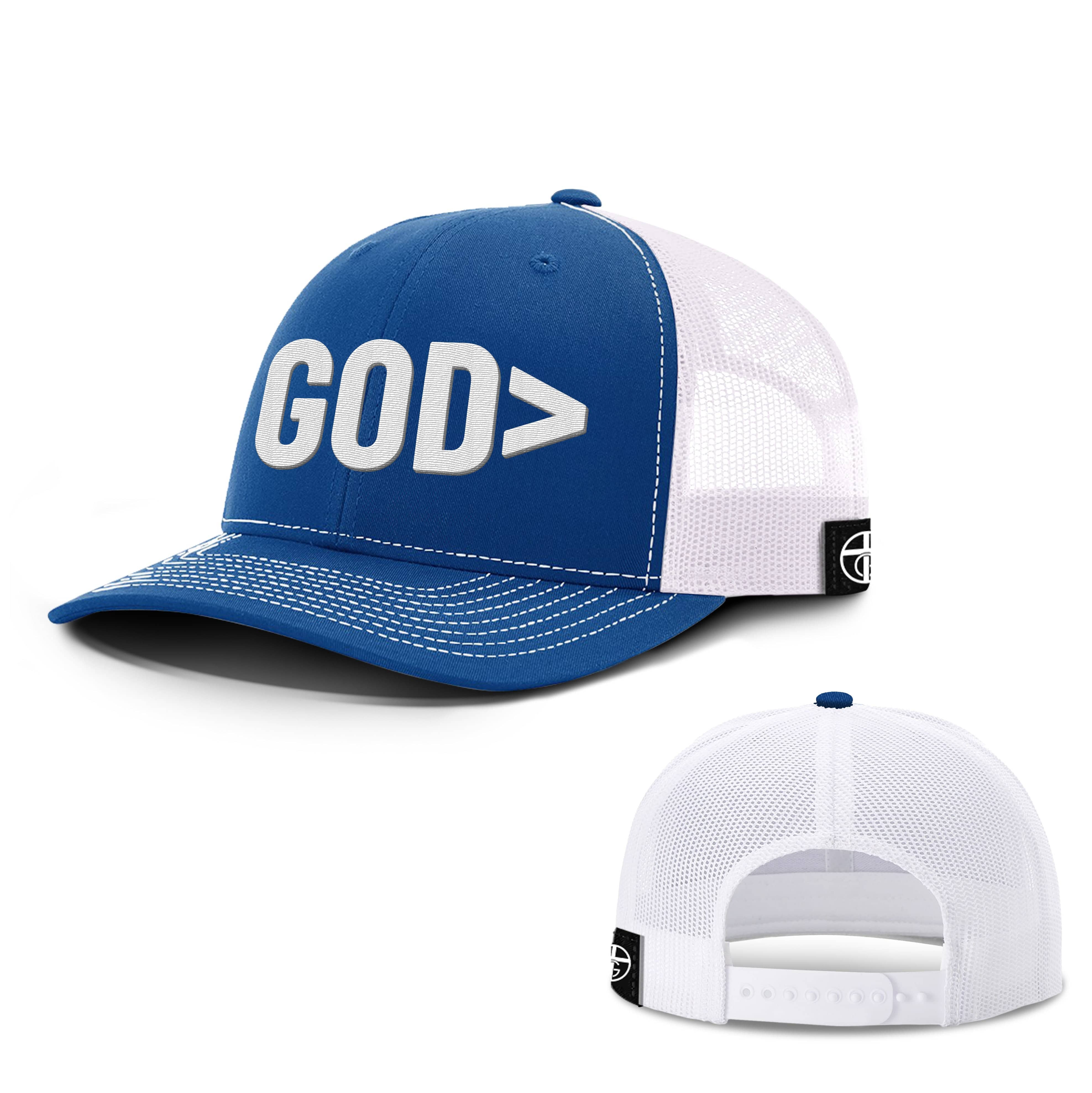 Our True God Hat Snapback / Royal Blue and White / One Size God is Greater Hats