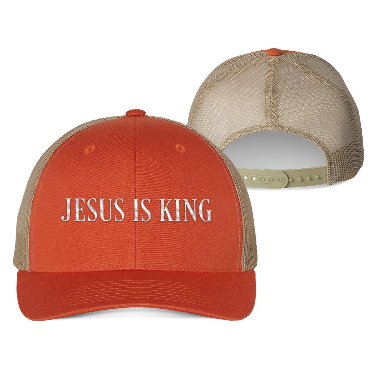 Our True God Hat Snapback / Rustic Orange and Khaki / One Size JESUS IS KING Fall Collection Hats