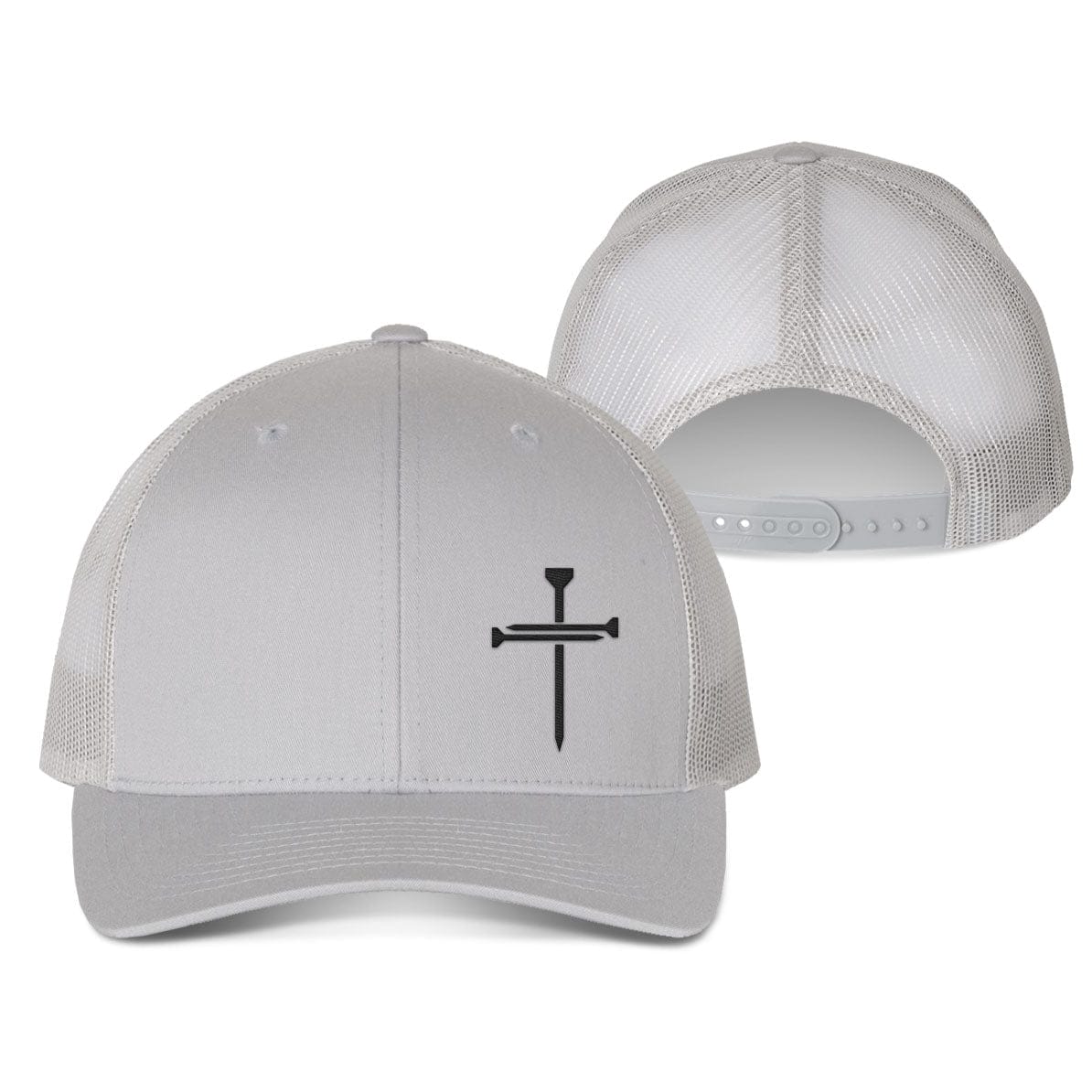 Our True God Hat Snapback / Silver / One Size Nail Cross Lower Left Fall Collection Hats
