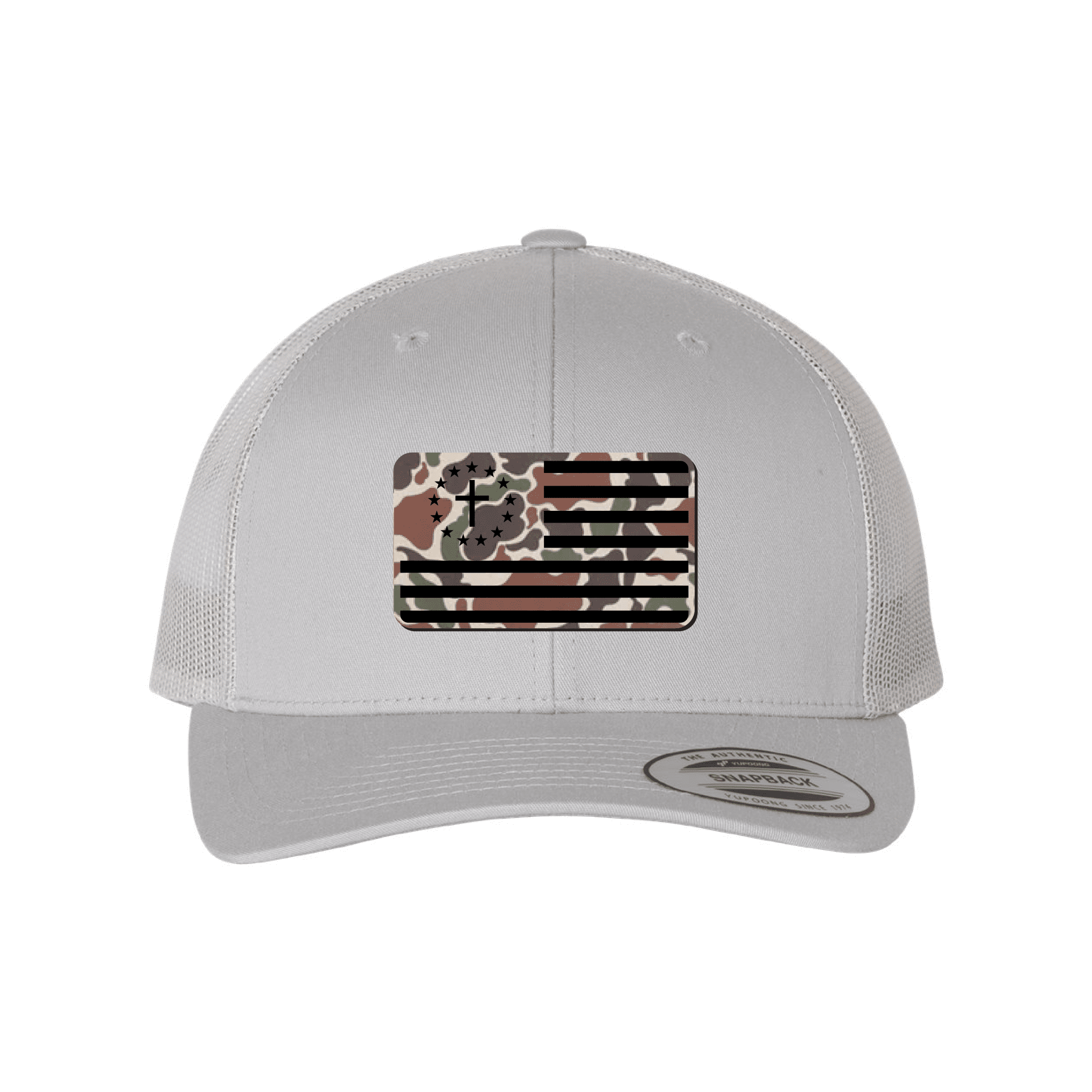Our True God Hat Snapback / Silver / One Size One Nation Under God Flag Fowl Play Camo Patch Fall Collection Hats