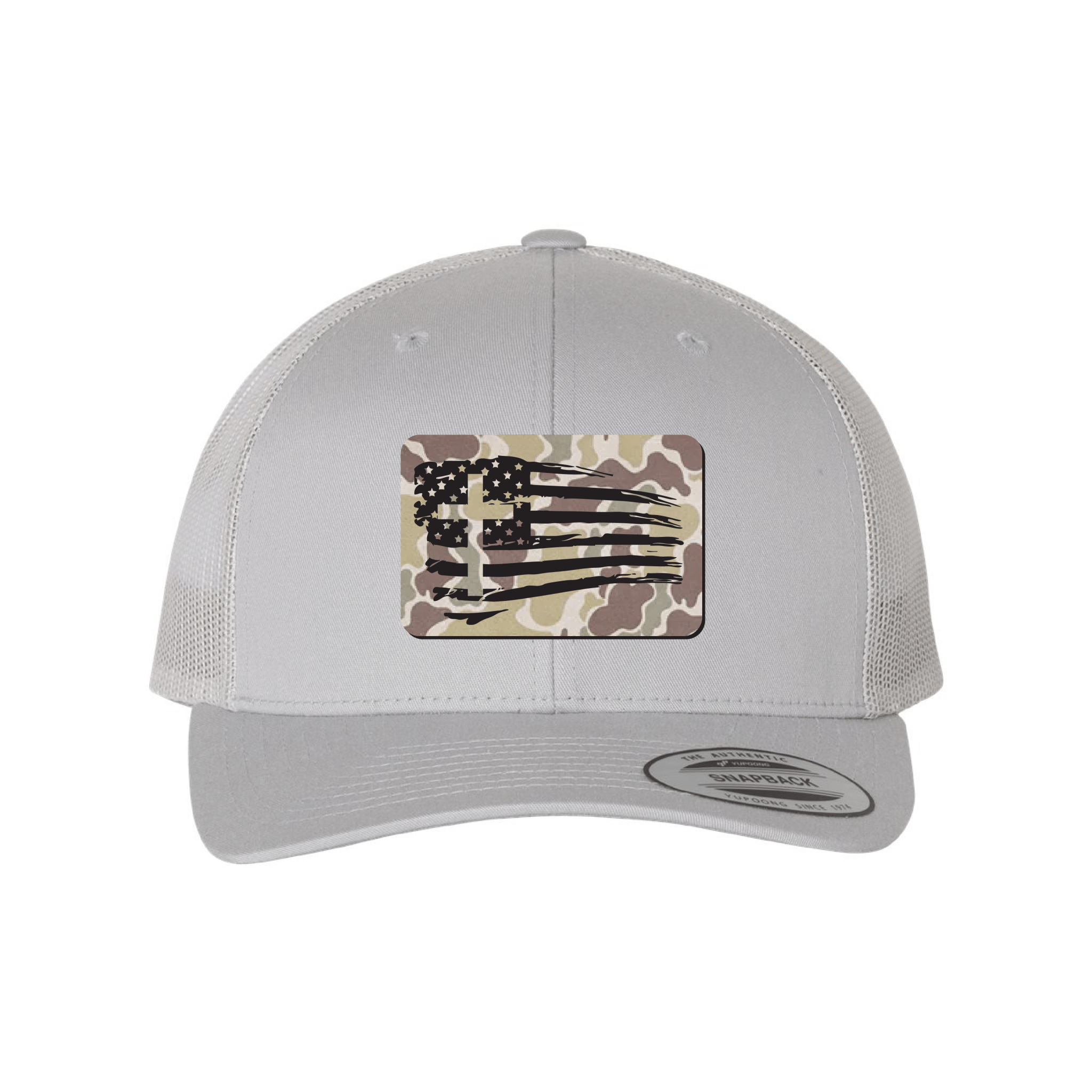 Our True God Hat Snapback / Silver / One Size Tattered Flag Cross Duck Camo Patch Fall Collection Hats