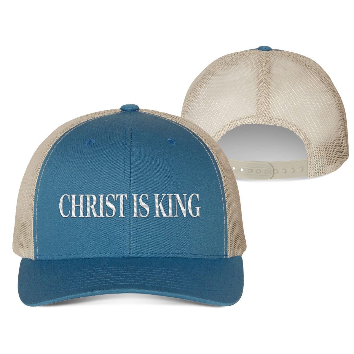 Our True God Hat Snapback / Steel Blue and Silver / One Size Christ Is King Fall Collection Hats