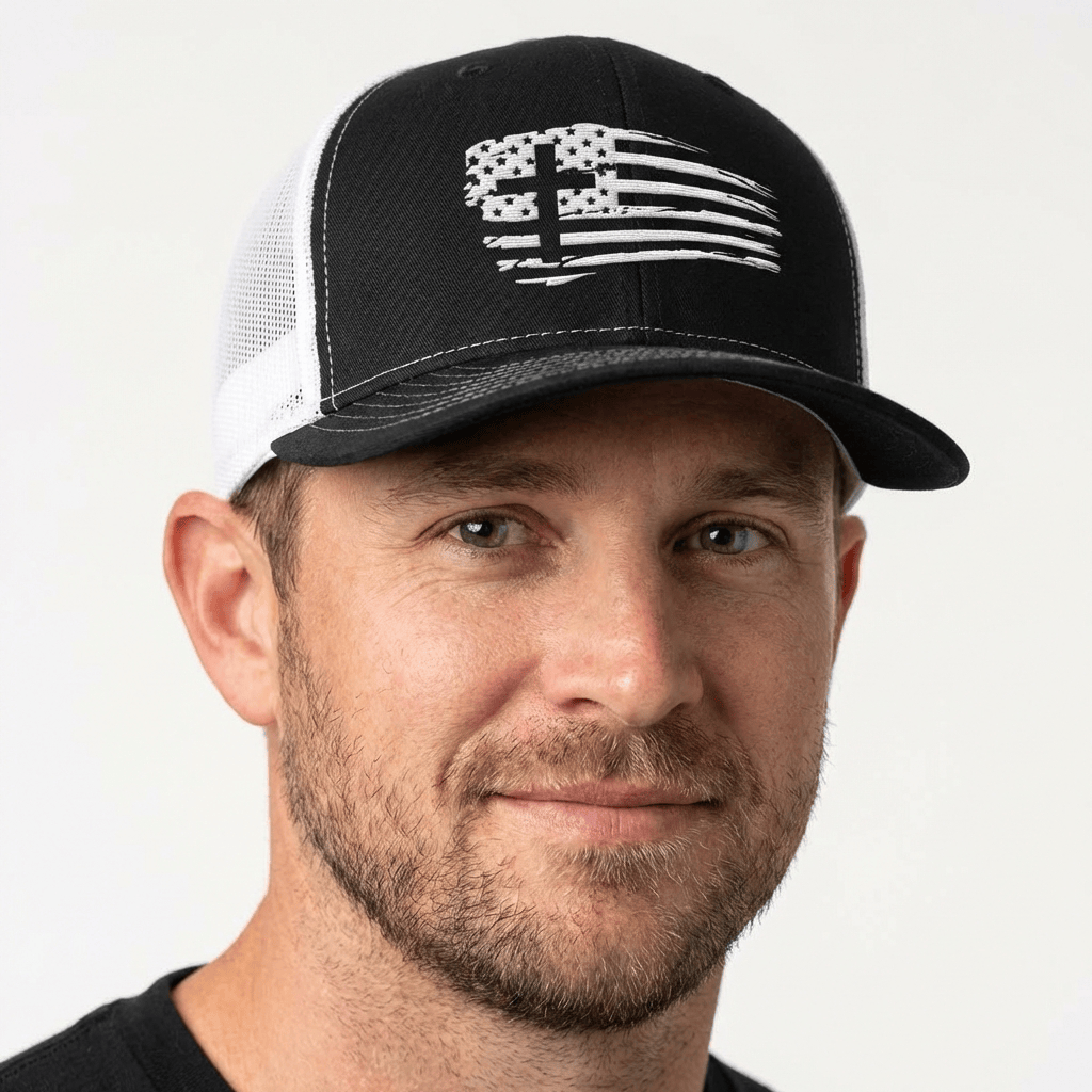 Our True God Hat Tattered Flag Cross Hats