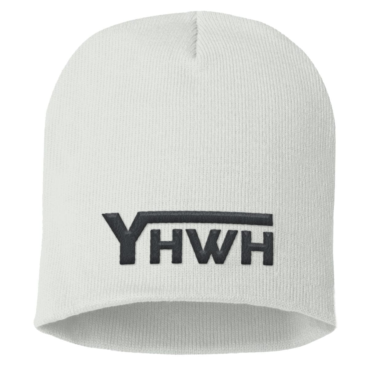 Our True God Hat Uncuffed Beanies / White / One Size YHWH Beanies