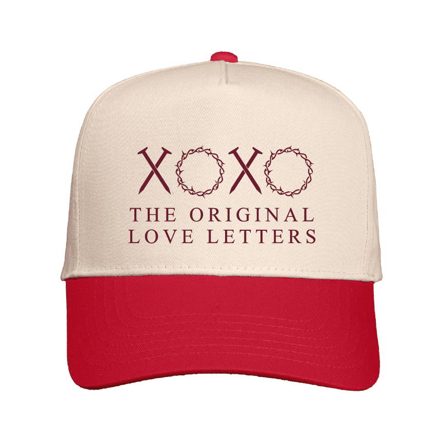 Our True God Hat Washed Classic Hat / Natural and Red / One Size The Original Love Letters Classic Tone Tone Hats