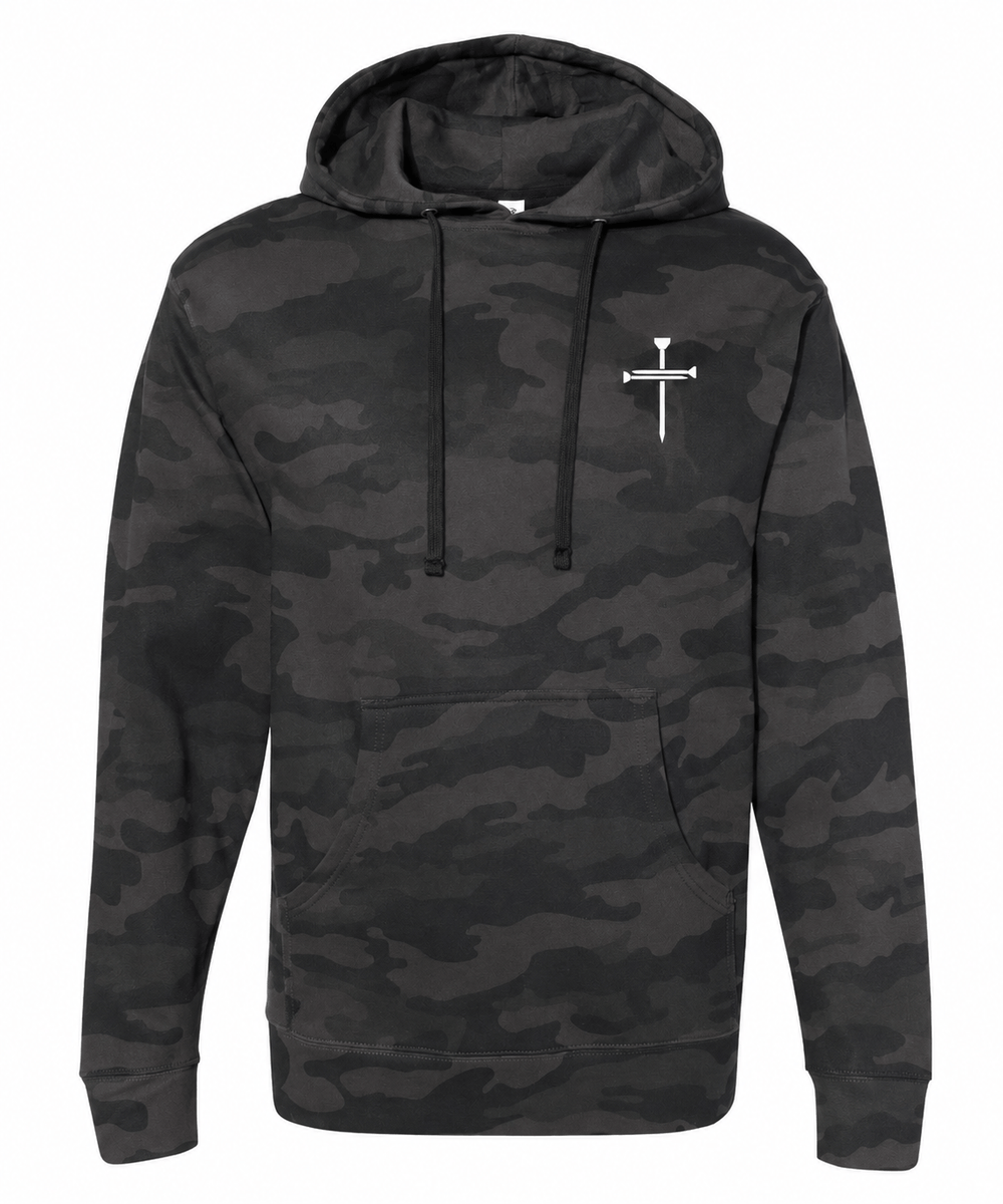 Our True God Limited Edition Nail Cross Black Camo Hoodie - FREE W/ $80+ Purchase (Code: 1FREEHOODIE)