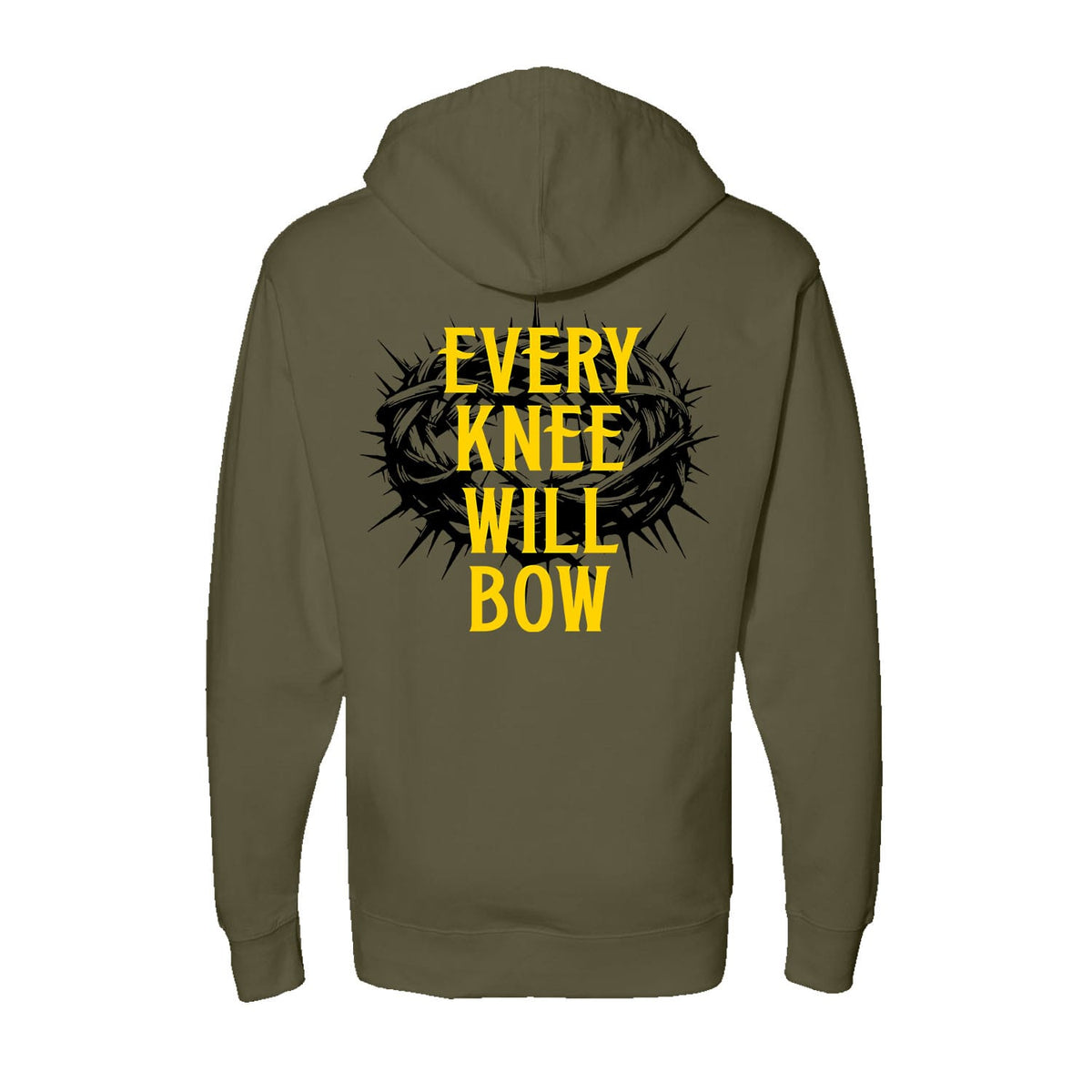 Every Knee Will Bow Hoodie in Army