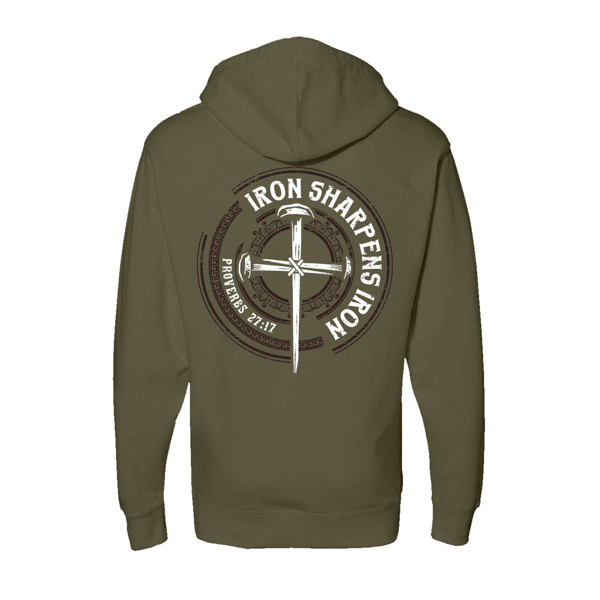Iron Sharpens Iron - Proverbs 27:17 Hoodie in Army