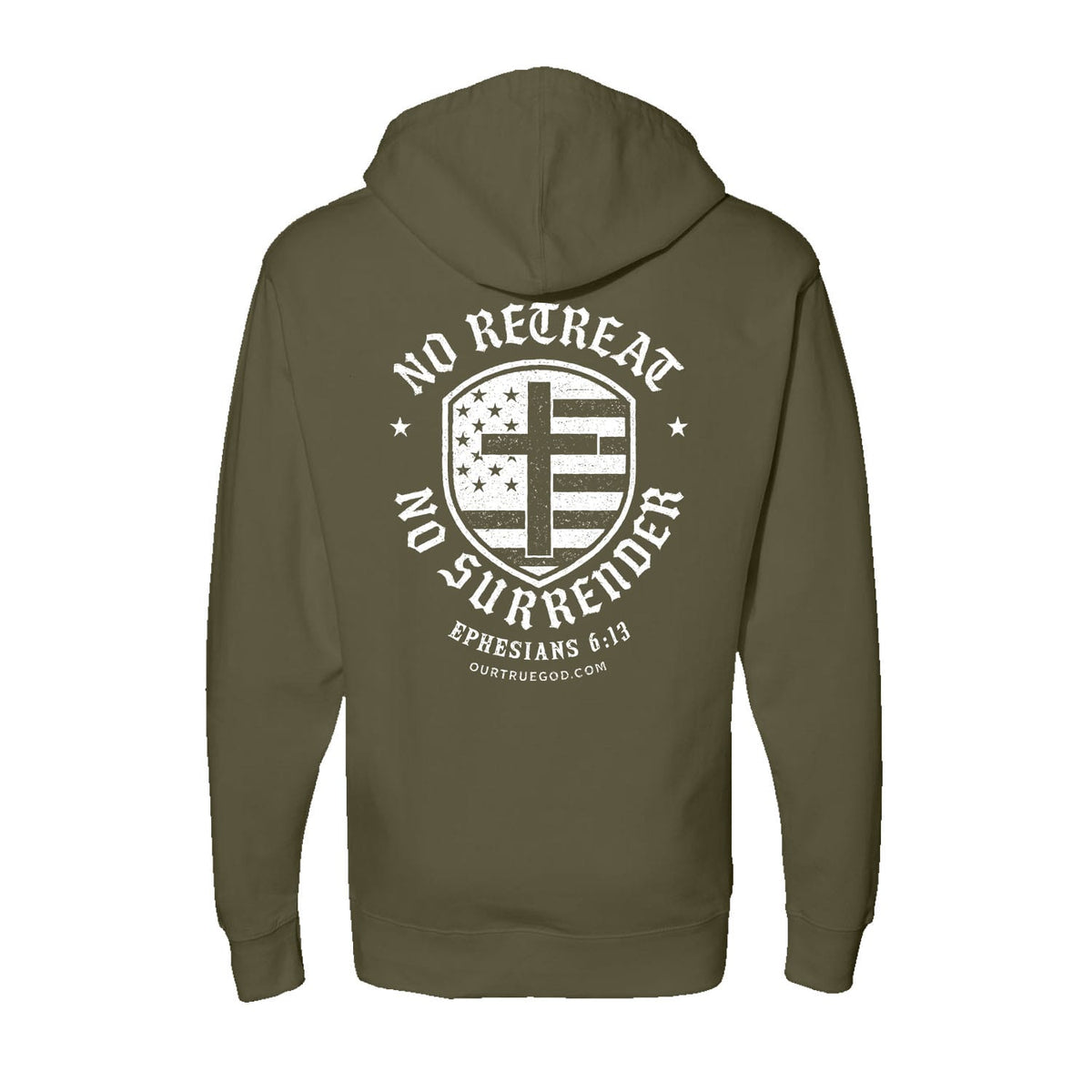No Retreat Hoodie in Army