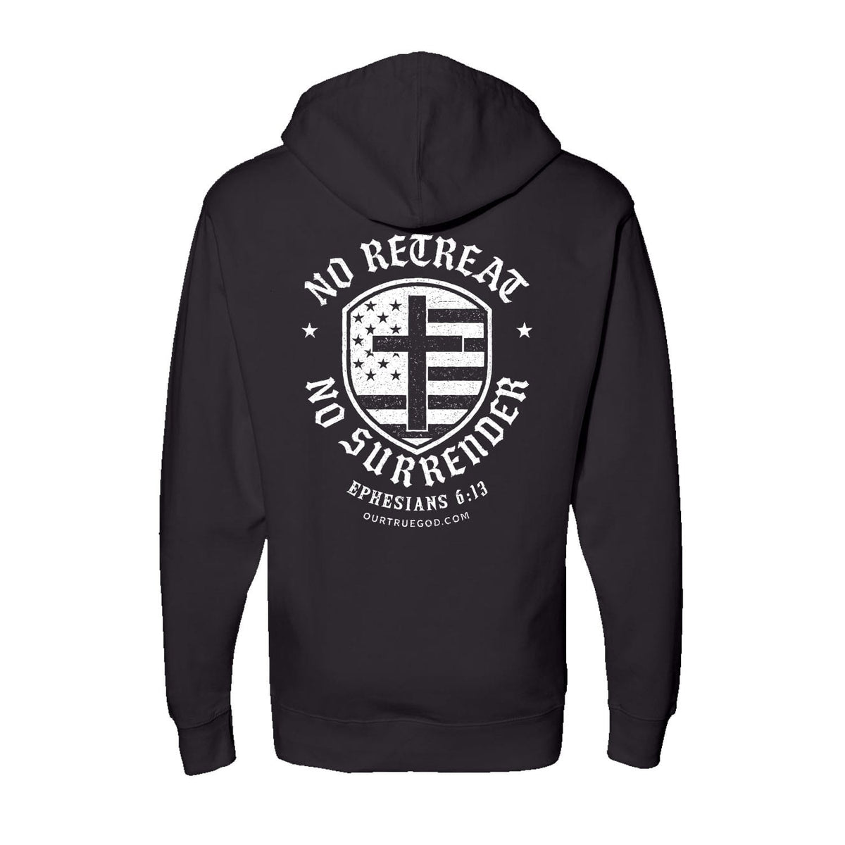 No Retreat Hoodie in Black