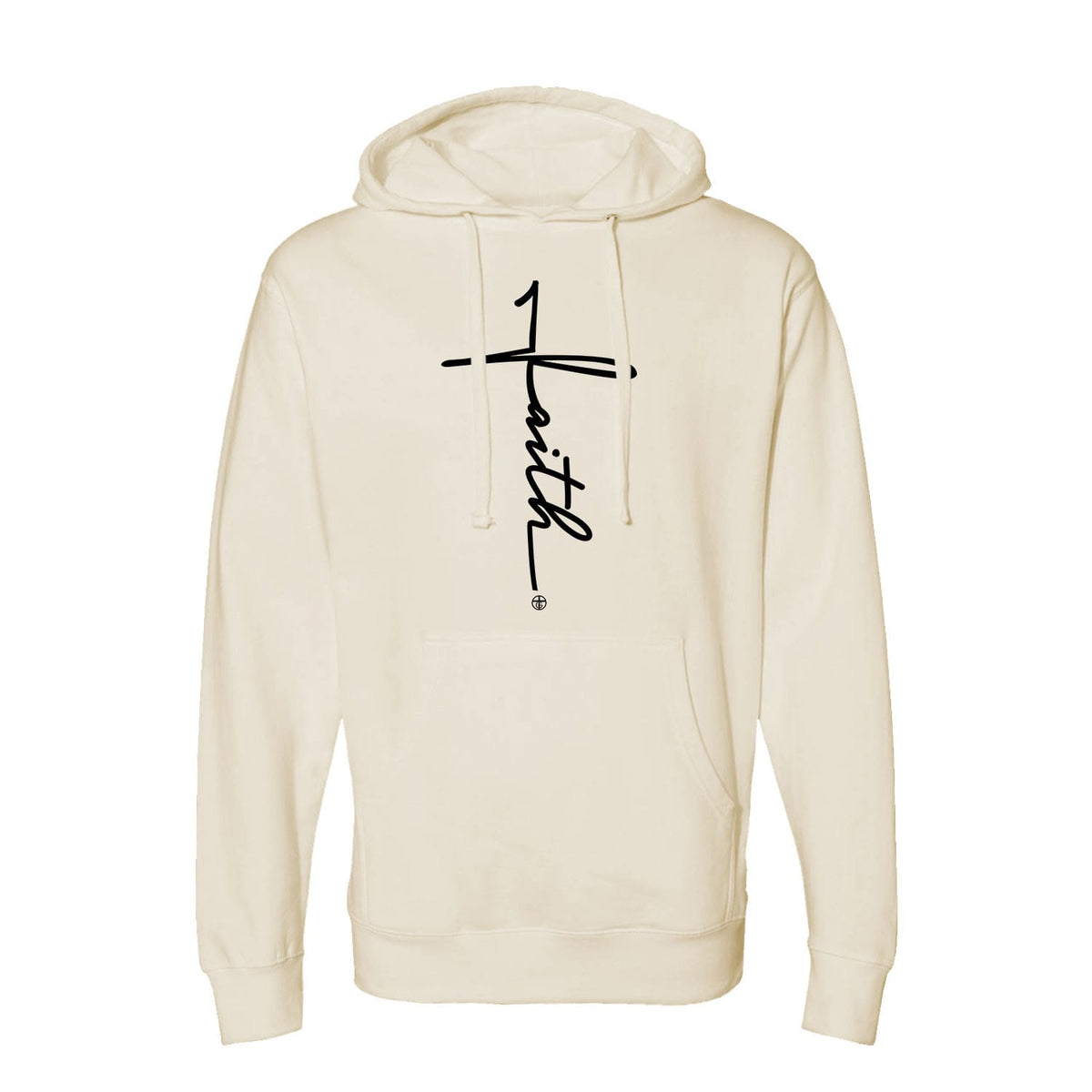 Faith Cross Hoodie in Bone
