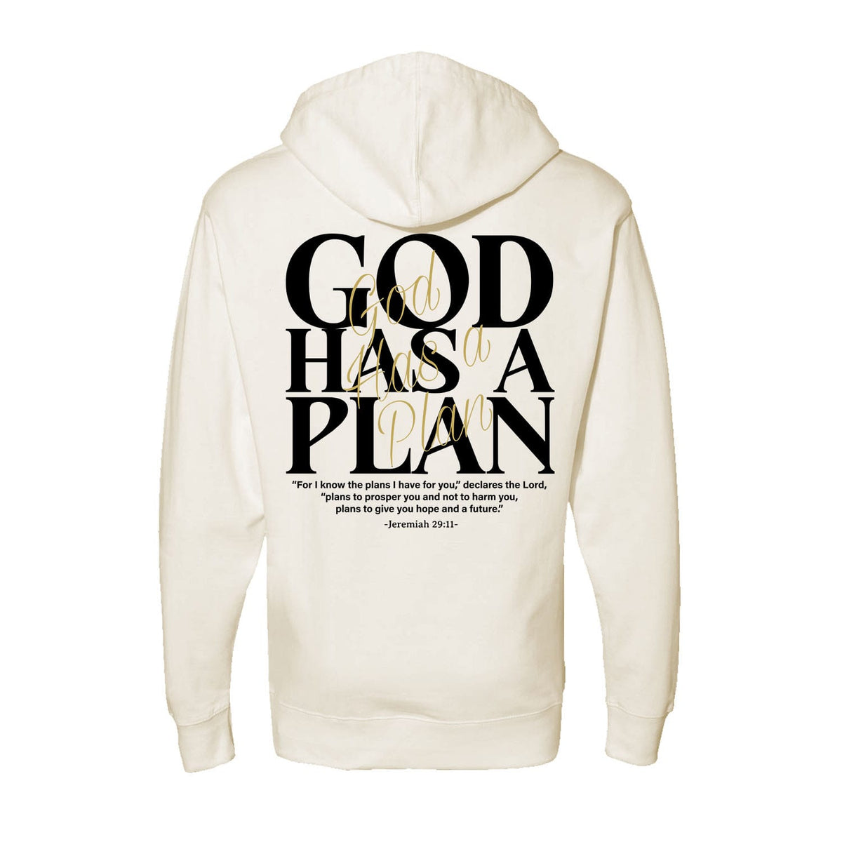 God Has A Plan Hoodie in Bone