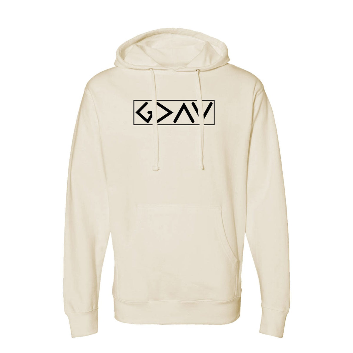 God is Greater than the High and Lows Hoodie in Bone
