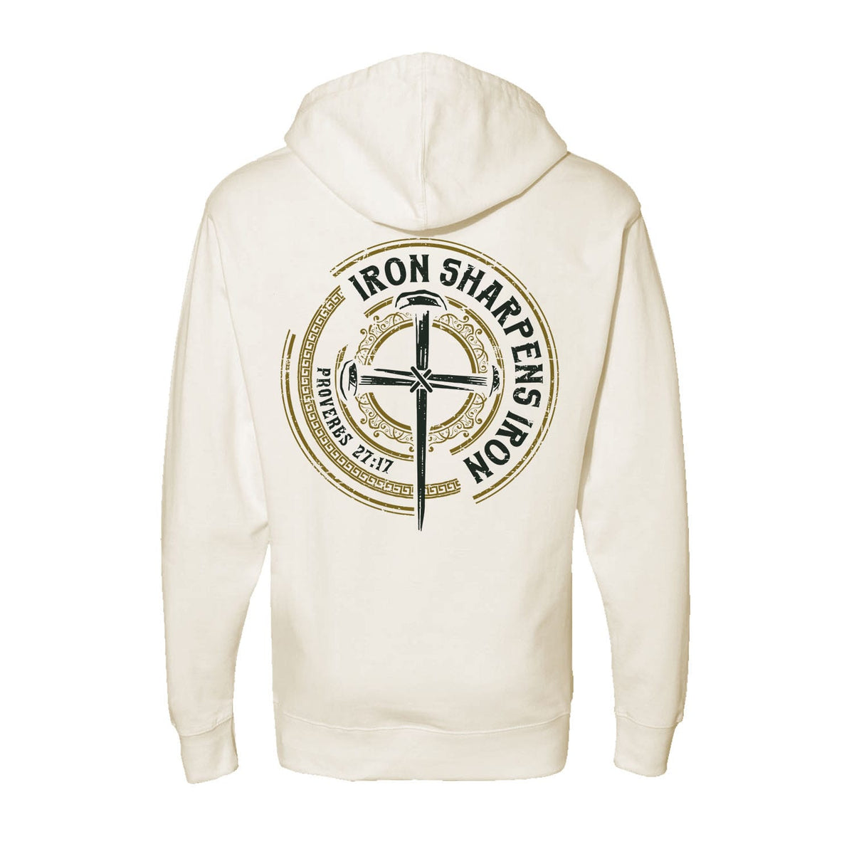 Iron Sharpens Iron - Proverbs 27:17 Hoodie in Bone