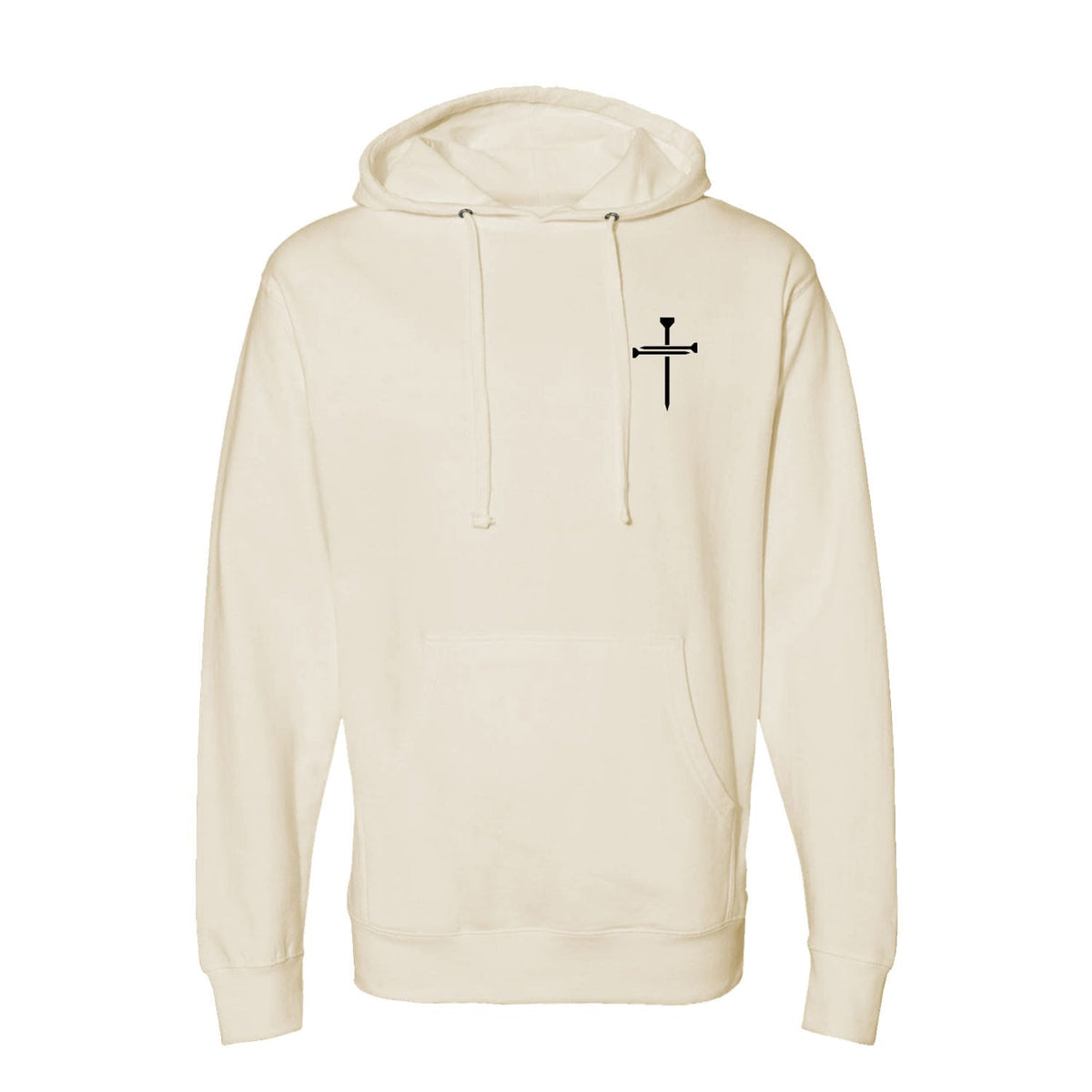 Nail Cross Left Chest Hoodie in Bone