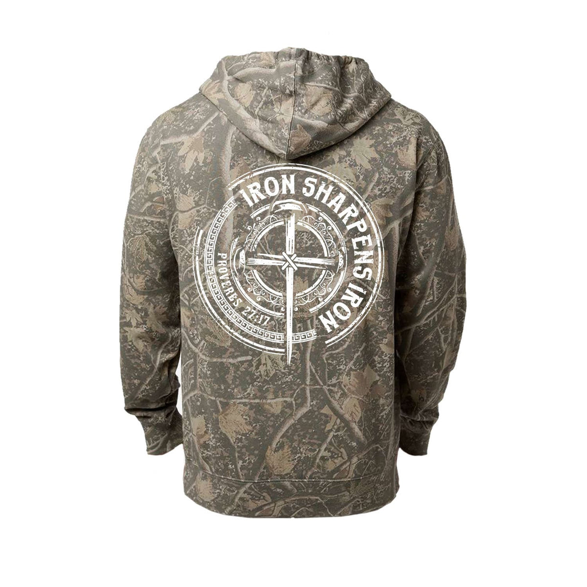 Iron Sharpens Iron - Proverbs 27:17 Hoodie in Deadwood Tree Camo