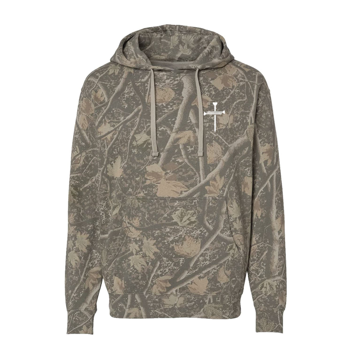 Nail Cross Left Chest Hoodie in Deadwood Tree Camo