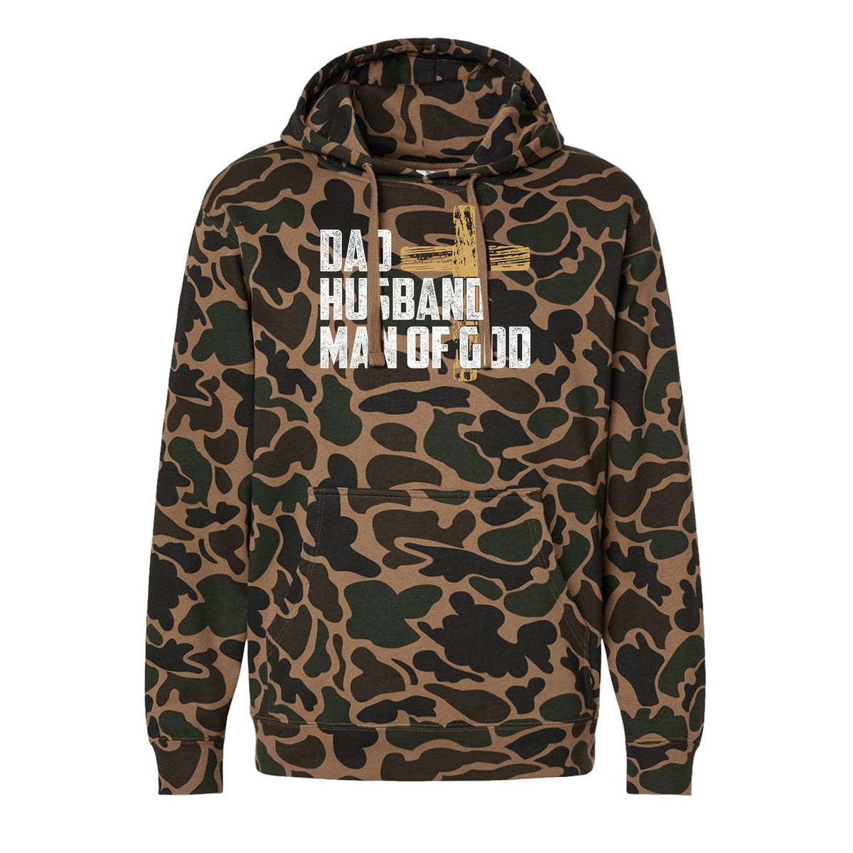 Dad, Husband, Man Of God Hoodie in Duck Camo