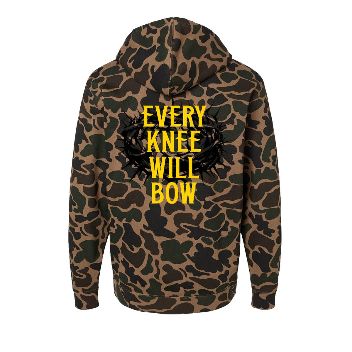 Every Knee Will Bow Hoodie in Duck Camo