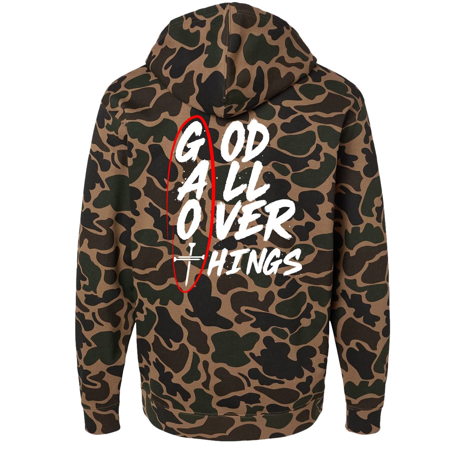 OurTrueGod Customs Apparel Hoodie / Duck Camo / S God All Over Things Pullover Hoodie