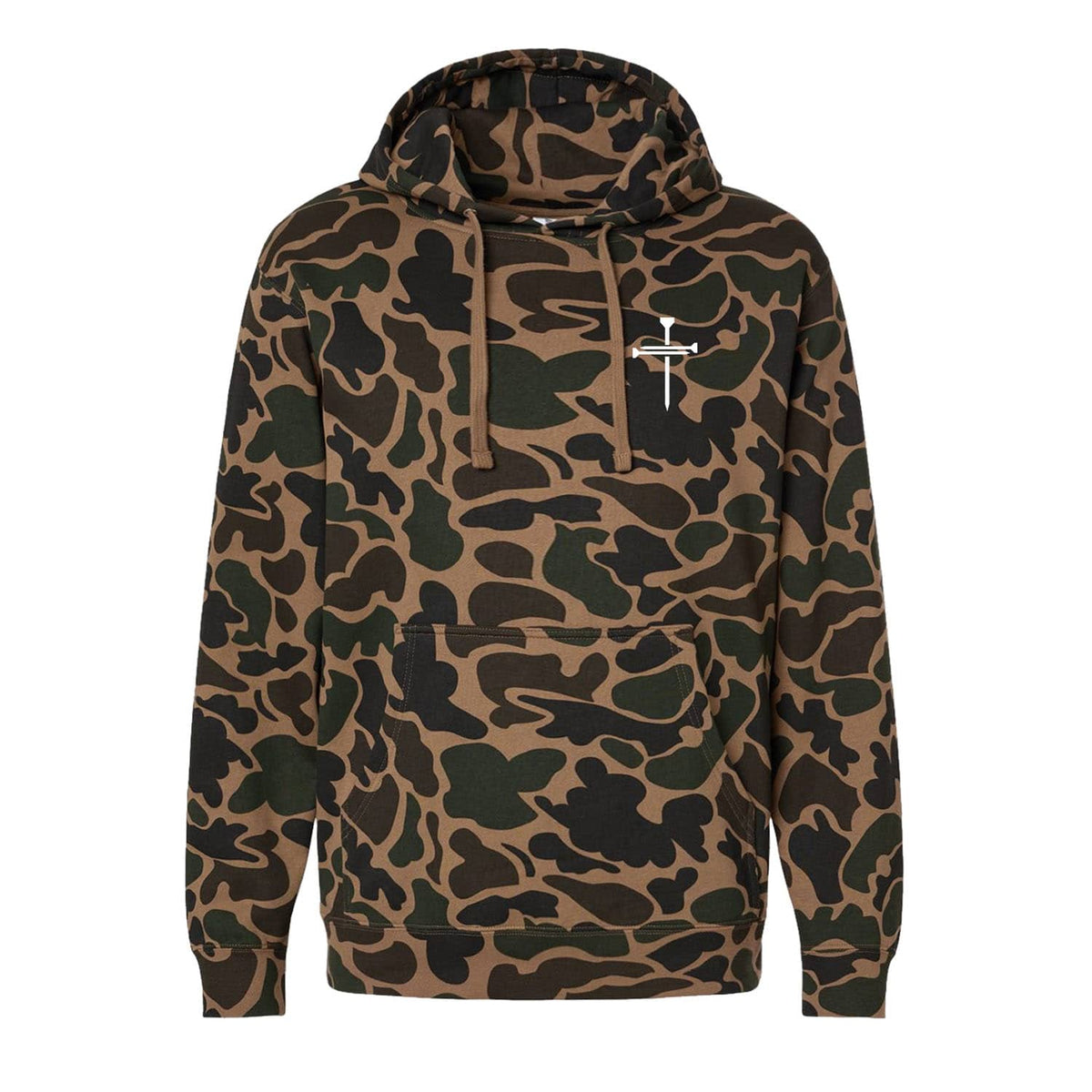 Nail Cross Left Chest Hoodie in Duck Camo