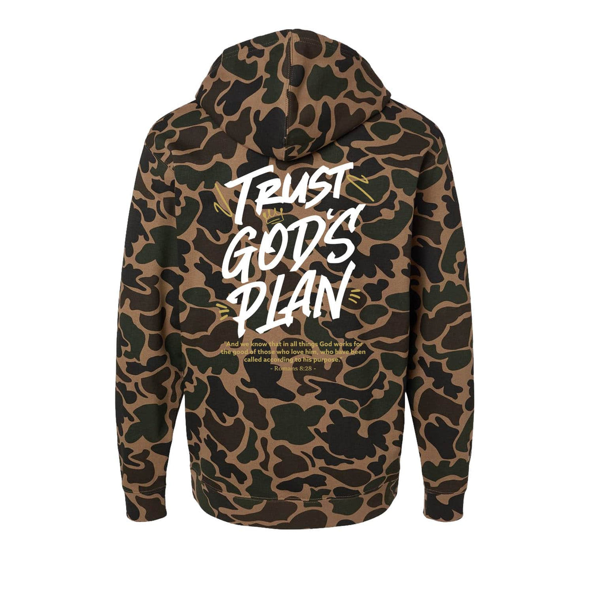 Trust God's Plan Hoodie in Duck Camo