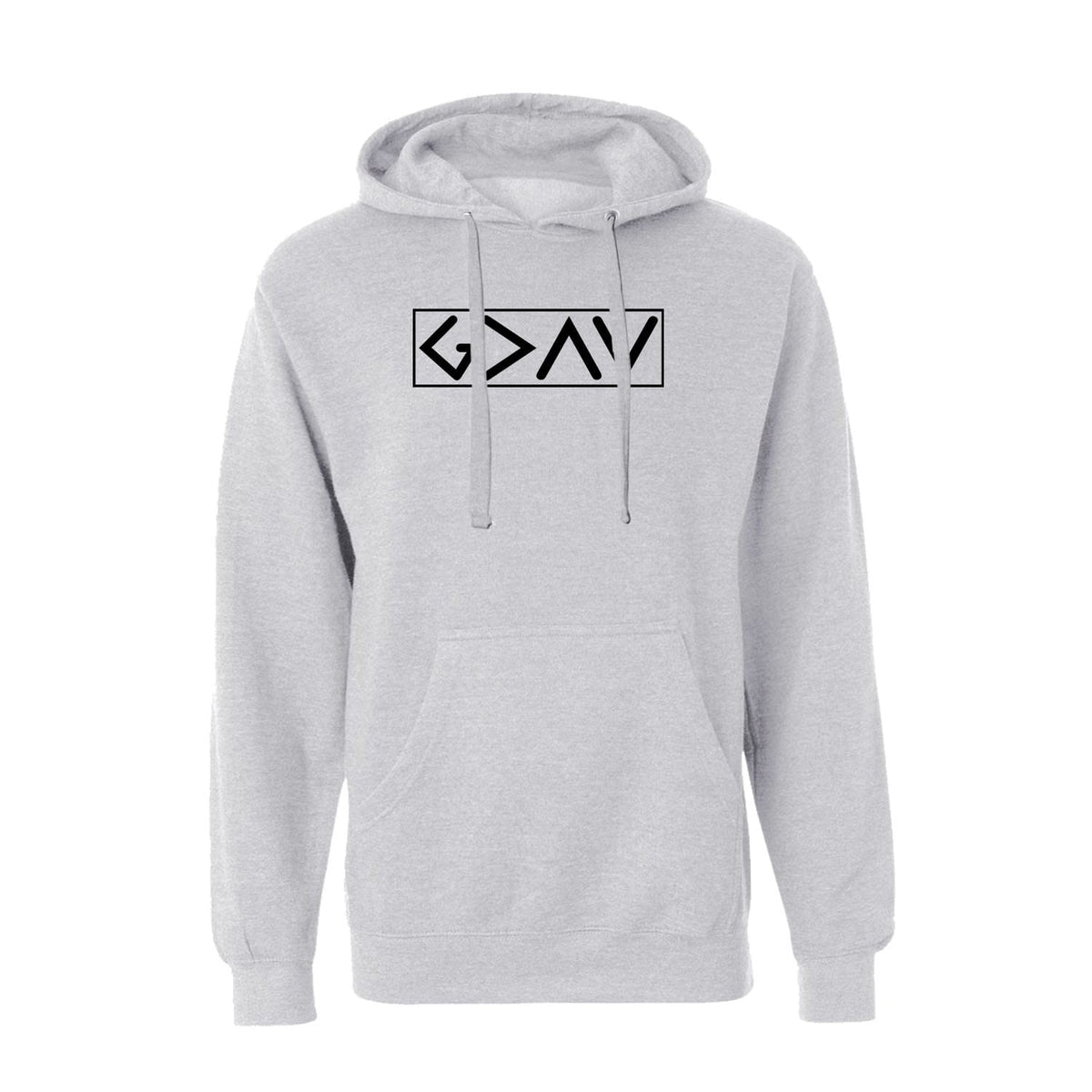 OurTrueGod Customs Apparel Hoodie / Grey Heather / S God is Greater than the High and Lows Hoodie