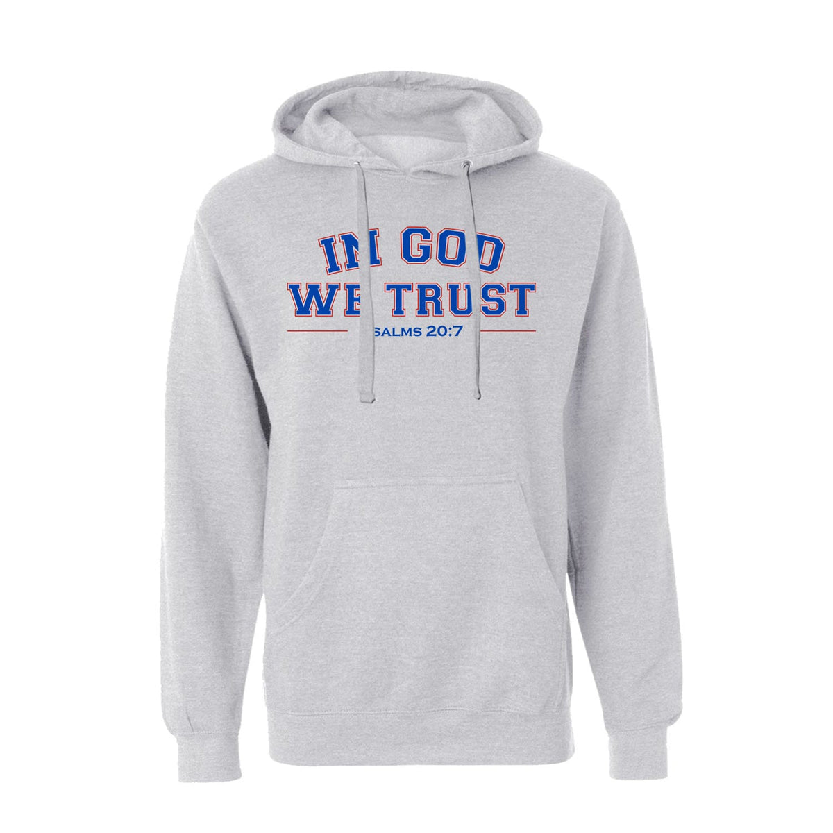 OurTrueGod Customs Apparel Hoodie / Grey Heather / S In God We Trust - Psalms 20:7 Hoodie