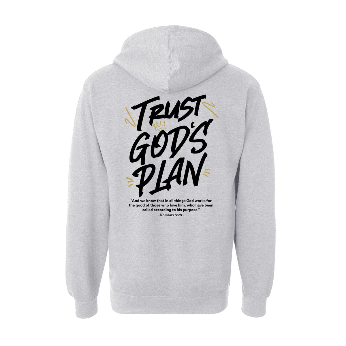 Trust God's Plan Hoodie in Grey Heather