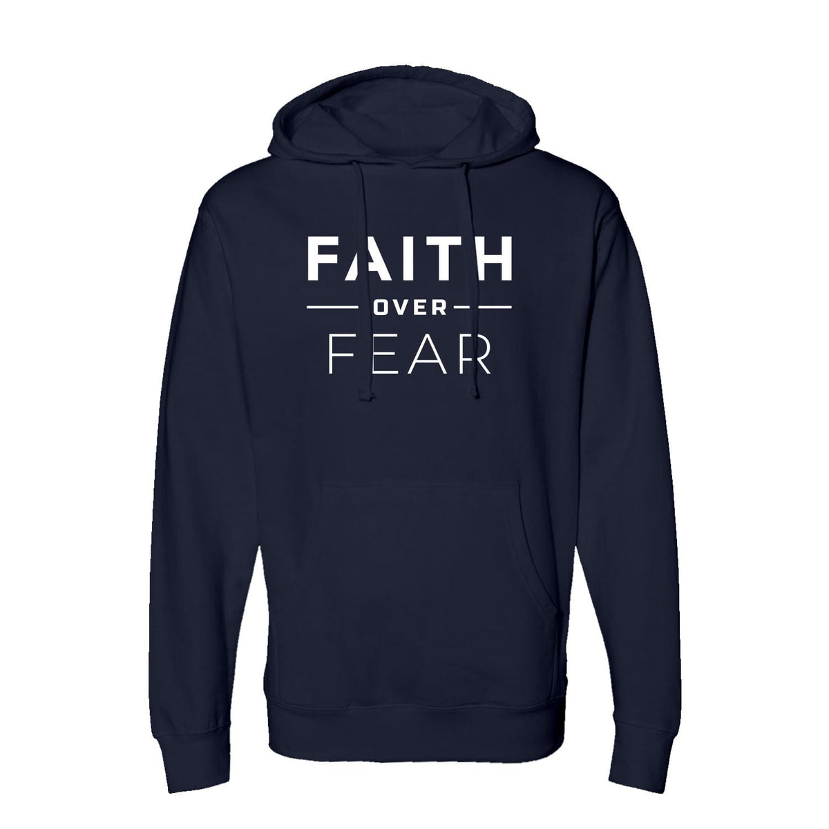 OurTrueGod Customs Apparel Hoodie / Navy / S Faith Over Fear Hoodie
