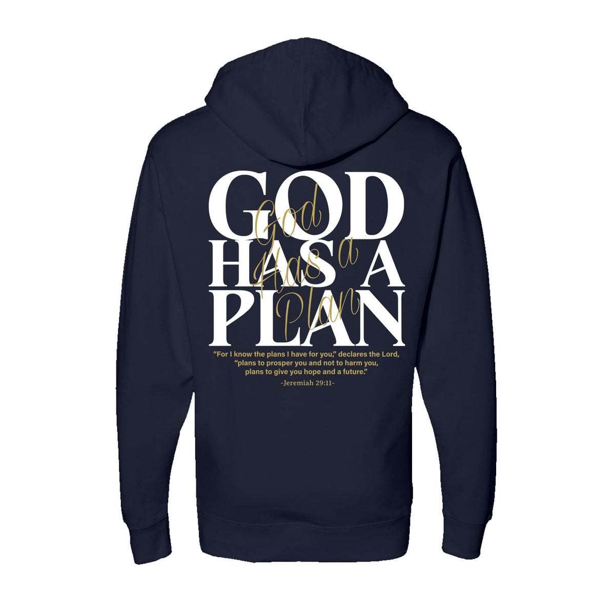 God Has A Plan Hoodie in Navy