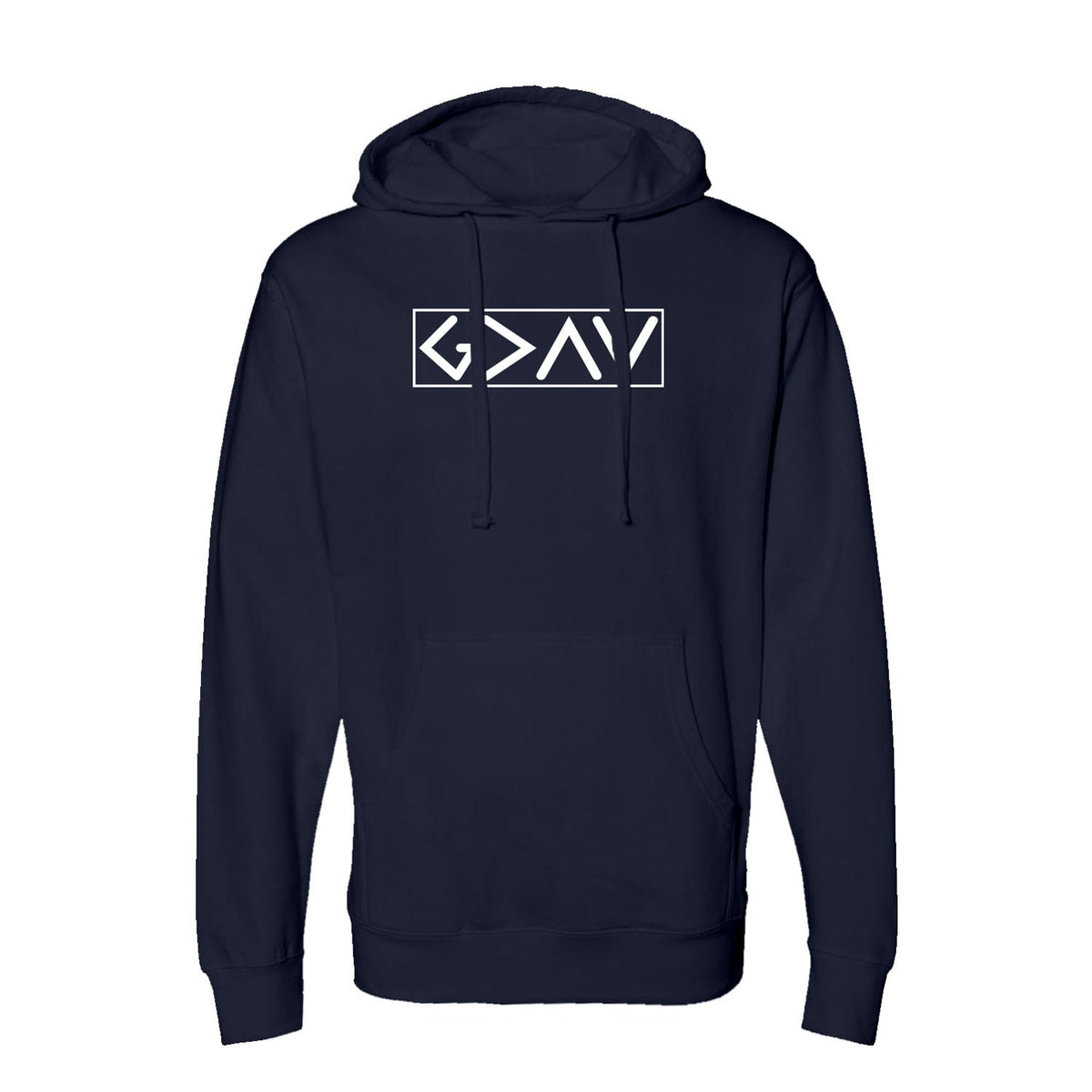 OurTrueGod Customs Apparel Hoodie / Navy / S God is Greater than the High and Lows Hoodie