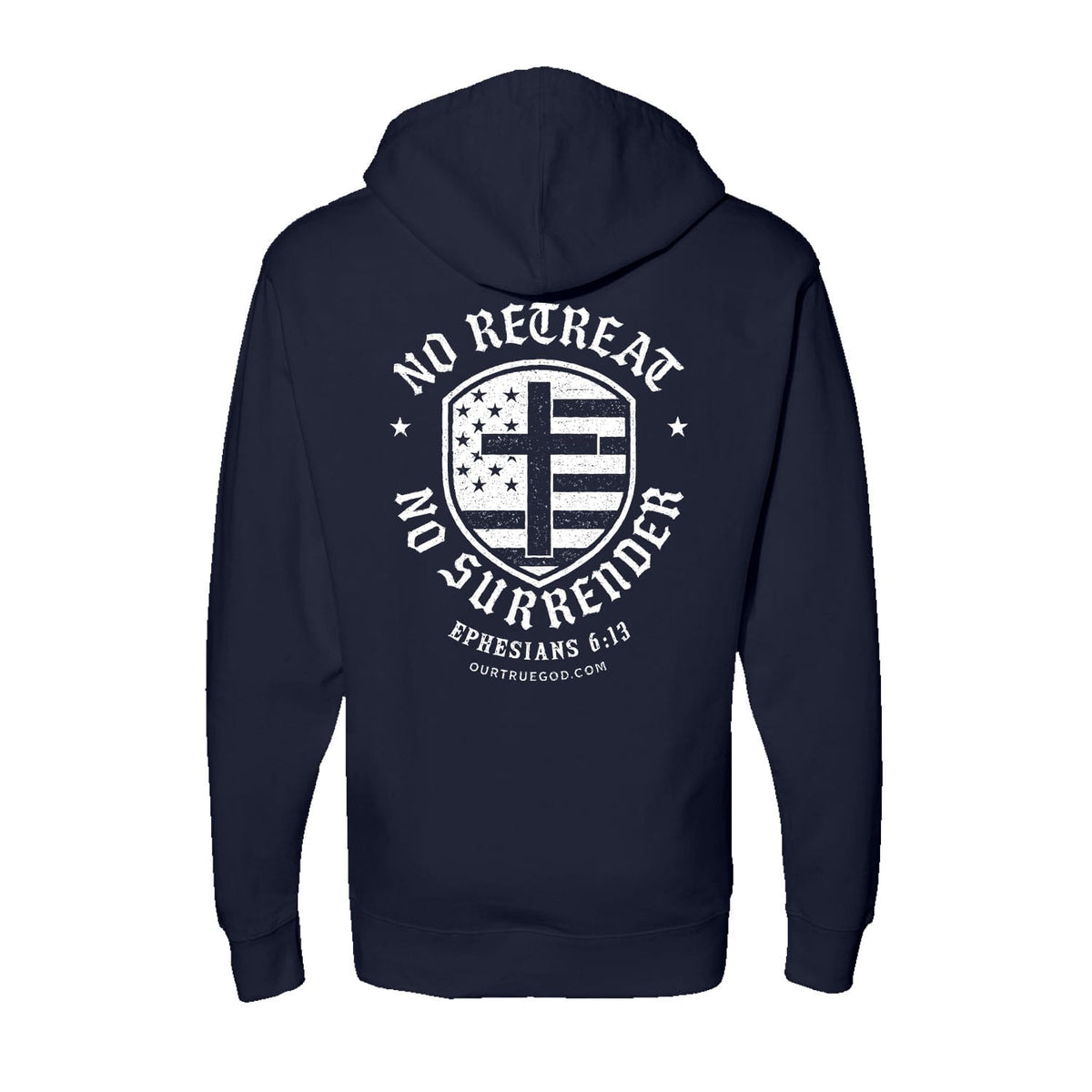 No Retreat Hoodie in Navy