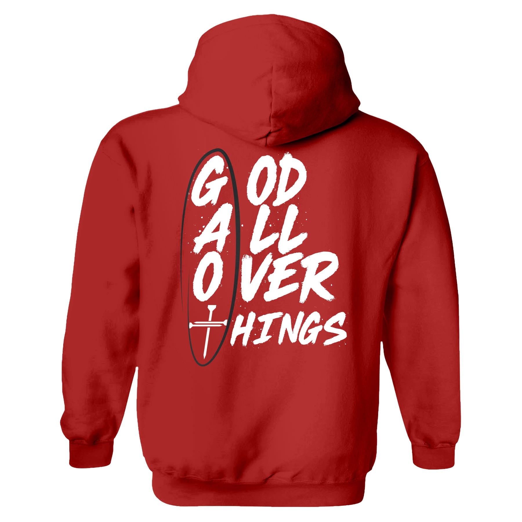 OurTrueGod Customs Apparel Hoodie / Red / S God All Over Things Hoodie
