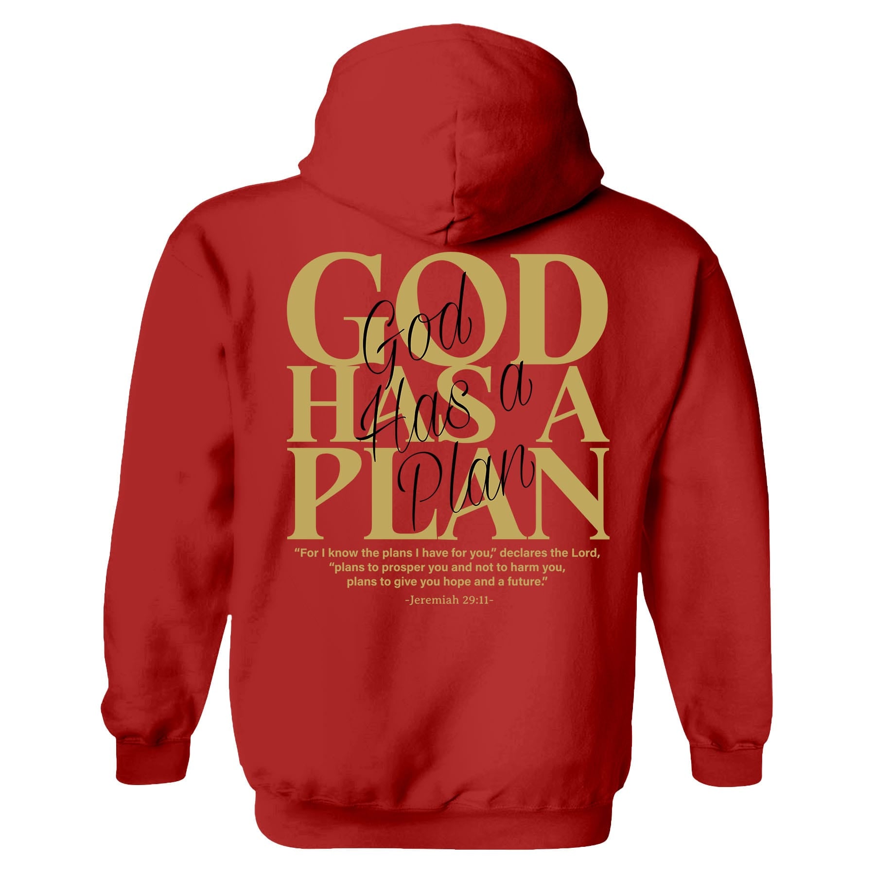 OurTrueGod Customs Apparel Hoodie / Red / S God Has A Plan Hoodie