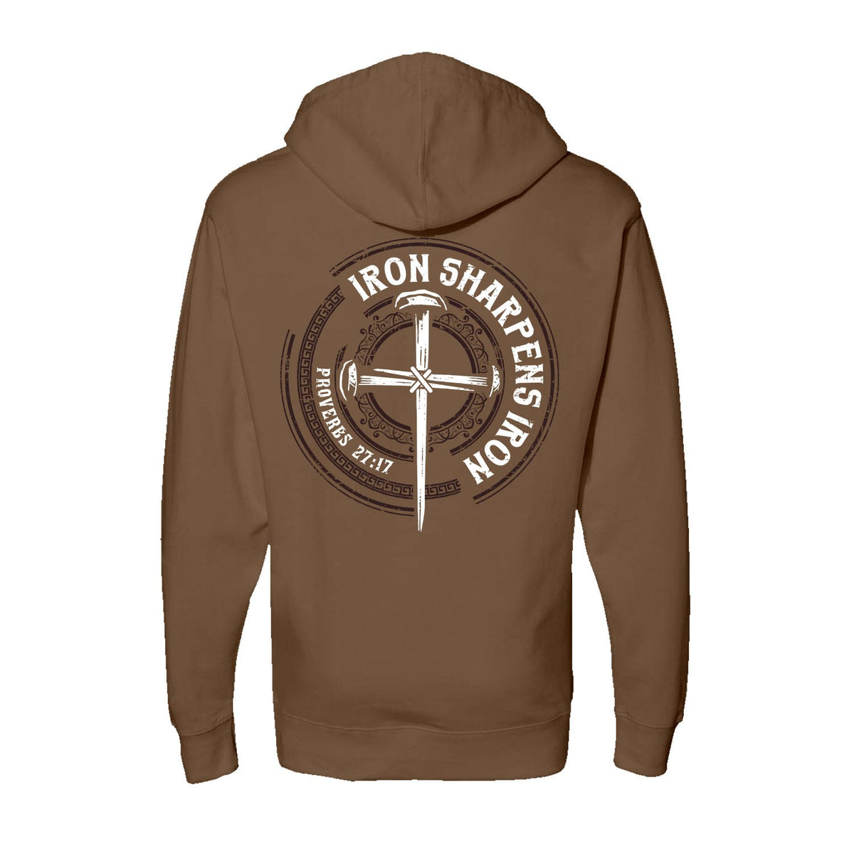 Iron Sharpens Iron - Proverbs 27:17 Hoodie in Saddle