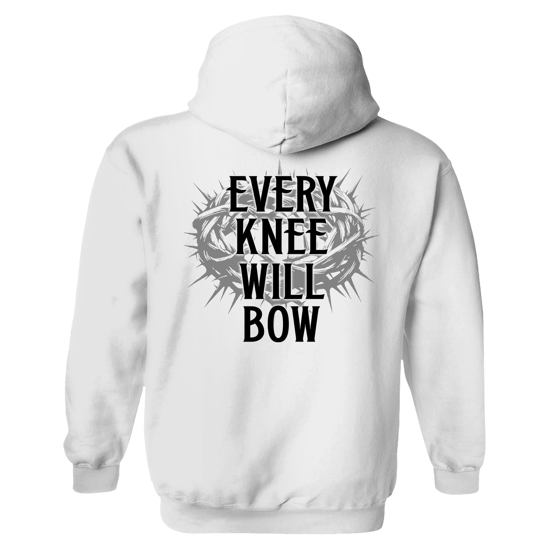 OurTrueGod Customs Apparel Hoodie / White / S Every Knee Will Bow Hoodie