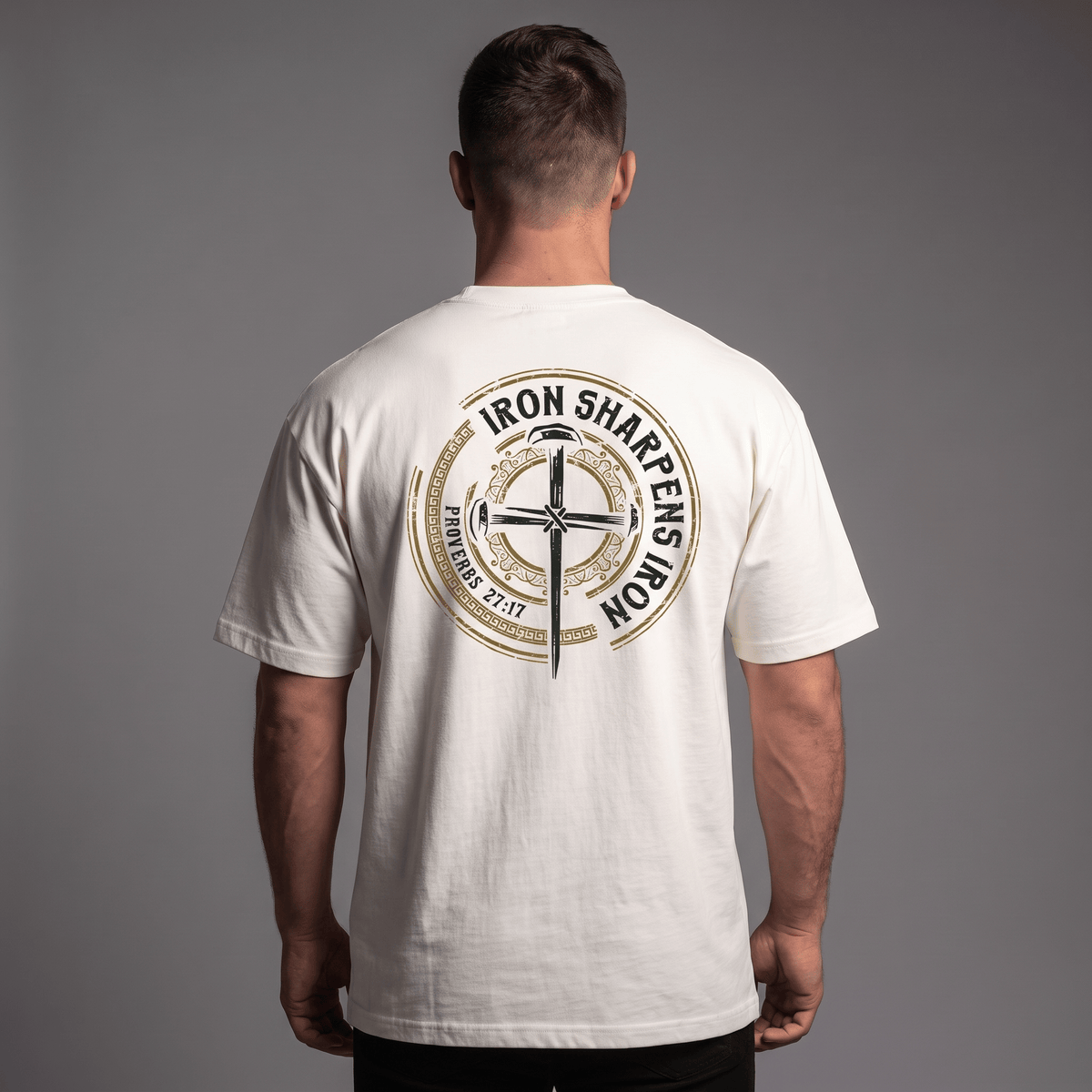 OurTrueGod Customs Apparel Iron Sharpens Iron - Proverbs 27:17 Heavyweight Oversized Tee